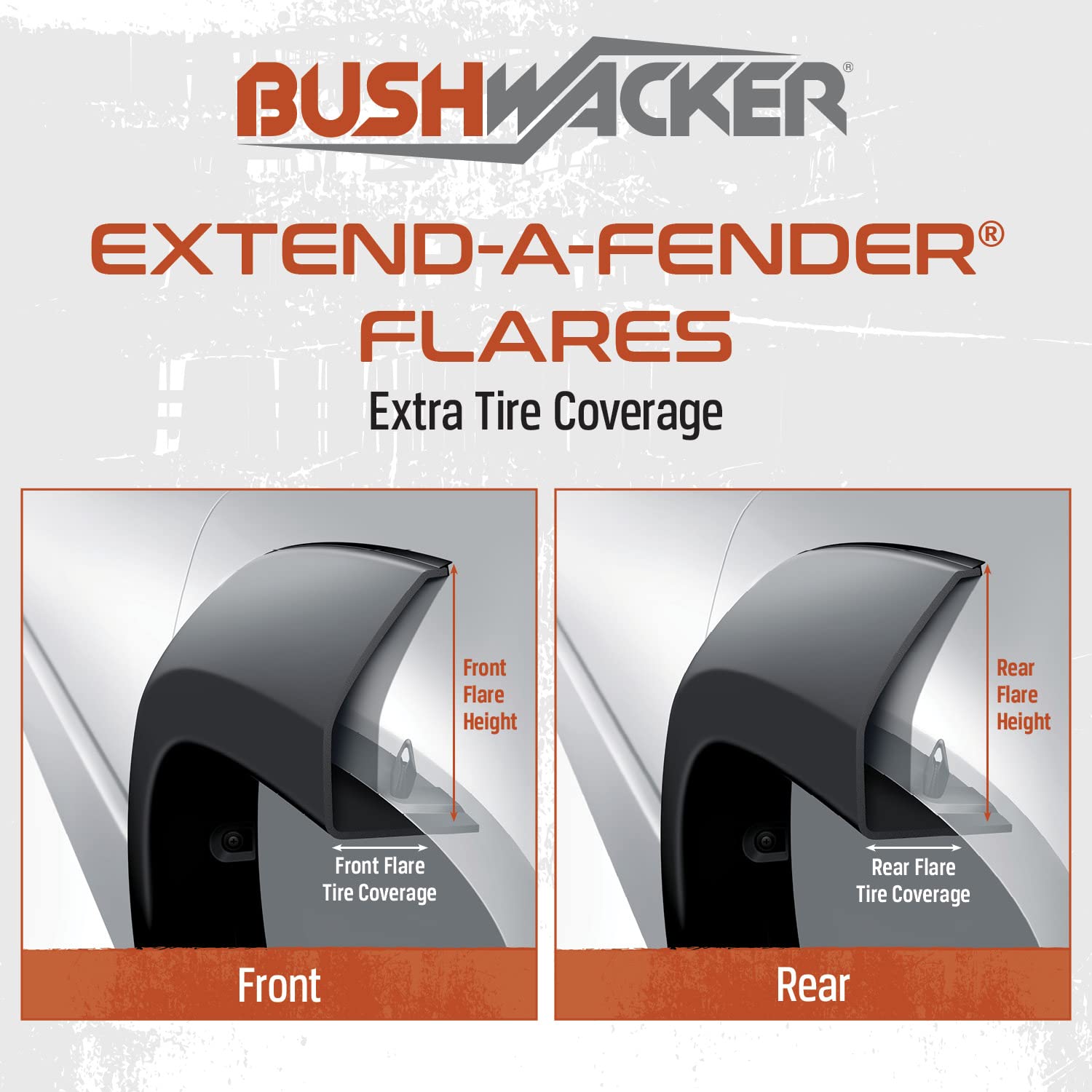 Bushwacker Extend-A-Fender Extended Front & Rear Fender Flares | 4-Piece Set, Black, Smooth Finish | 20926-02 | Fits 2009-2014 F
