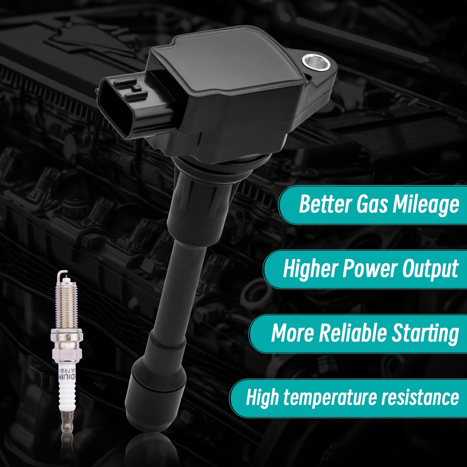 Aulink Ignition Coil Pack & 9029 Spark Plug Set Of 4 Uf549 5C1753 C1696 Compatible With 2007-2019 Nissan Altima Cube Rogue Sentr