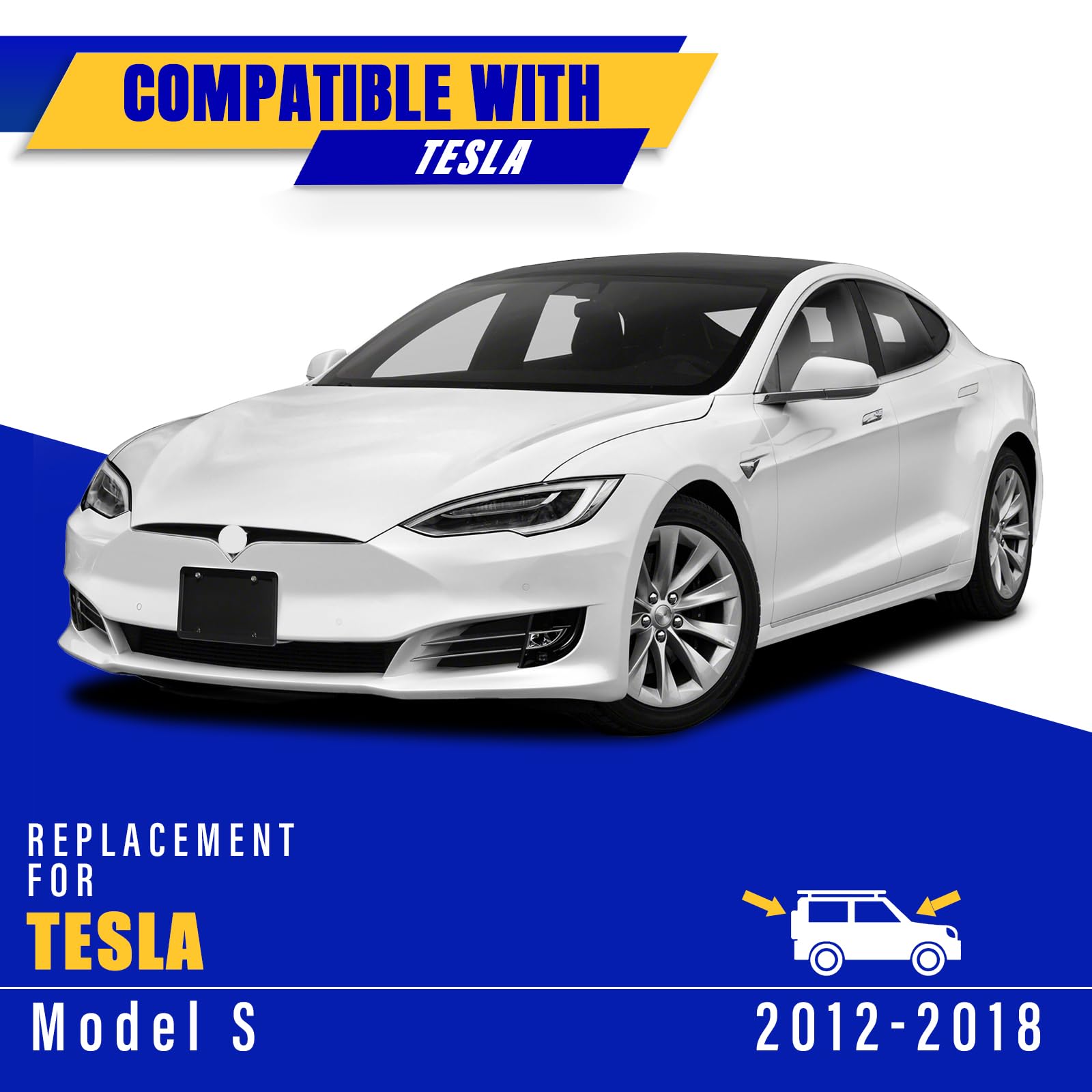 2 Wipers Replacement For 2012-2018 2019 2020 Tesla Model S Original Equipment Replacement Wiper Blade - 28''/18'' (Set Of 2) Top