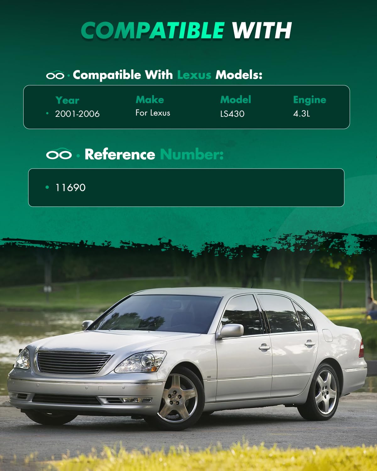 Scitoo Front Complete Struts Spring Assembly Shocks Struts Fits 2001-2006 For Lexus Ls430 11690 - Set Of 2