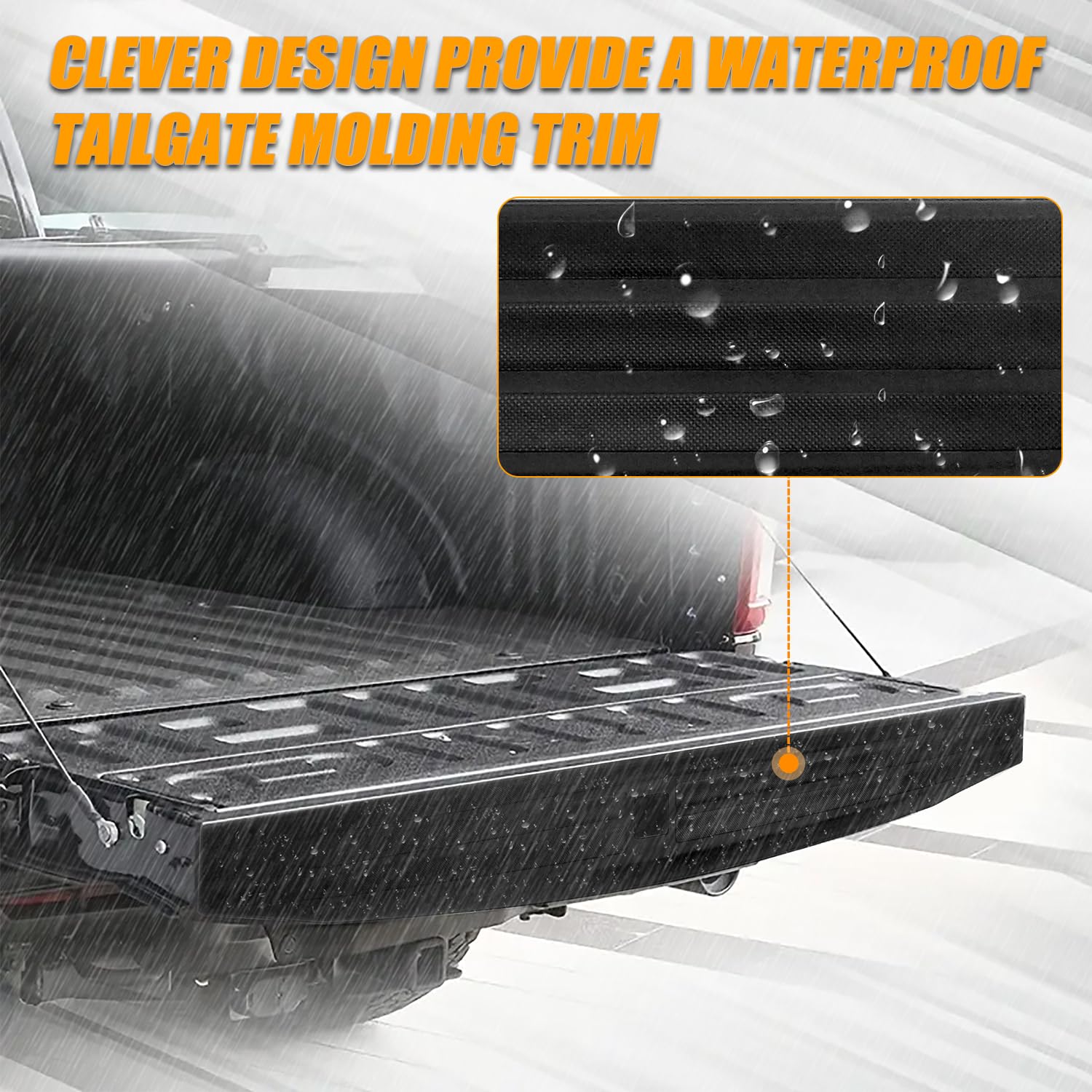 RANSOTO Tailgate Molding Trim Compatible with 2017 2018 2019 2020 2021 2022 Ford F250 F-250 F350 F-350 F450 F-450 Super Duty Fle