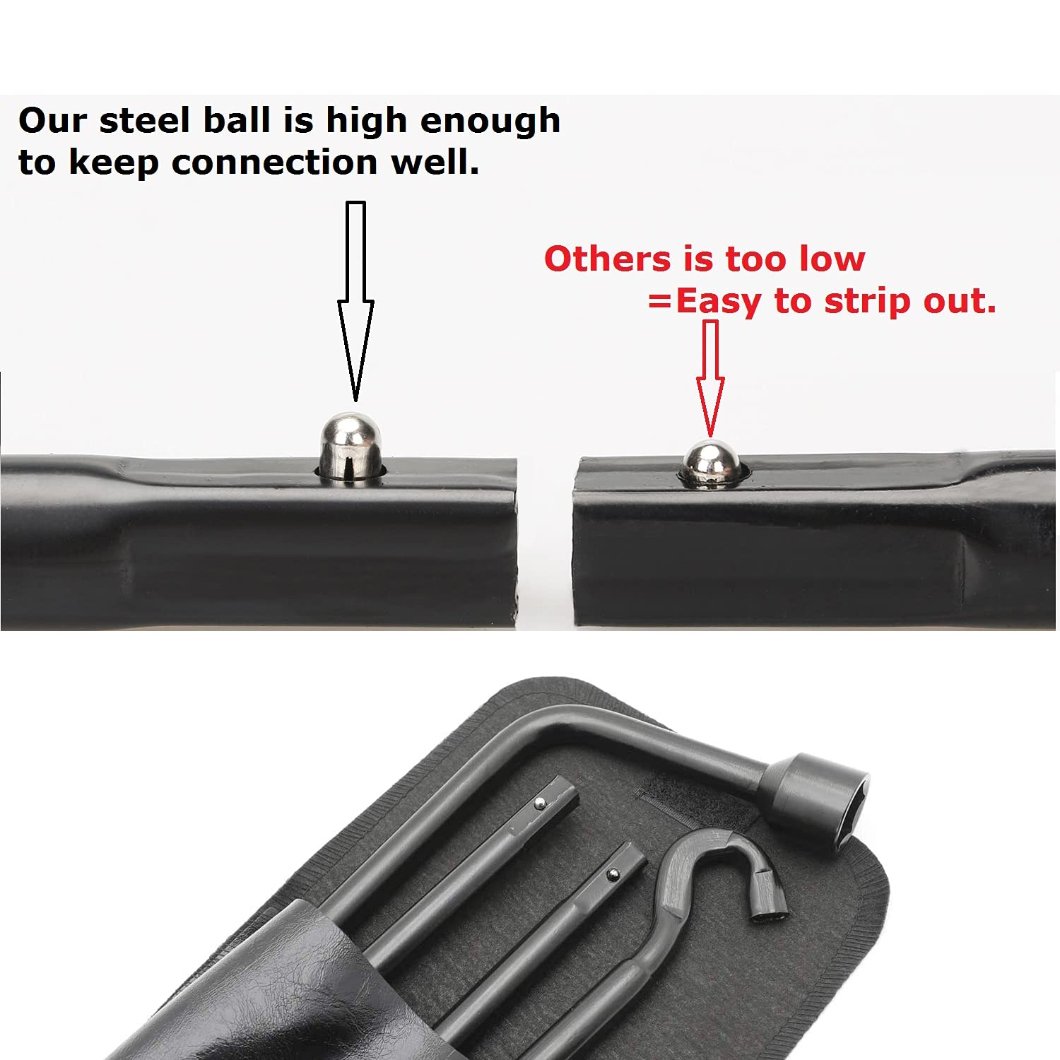 Dr.Roc Spare Tire Tool Kit - Jack Handle & Lug Wrench for Toyota Tundra 2007-2022, Sequoia 2008-2022, Black, Model DR21