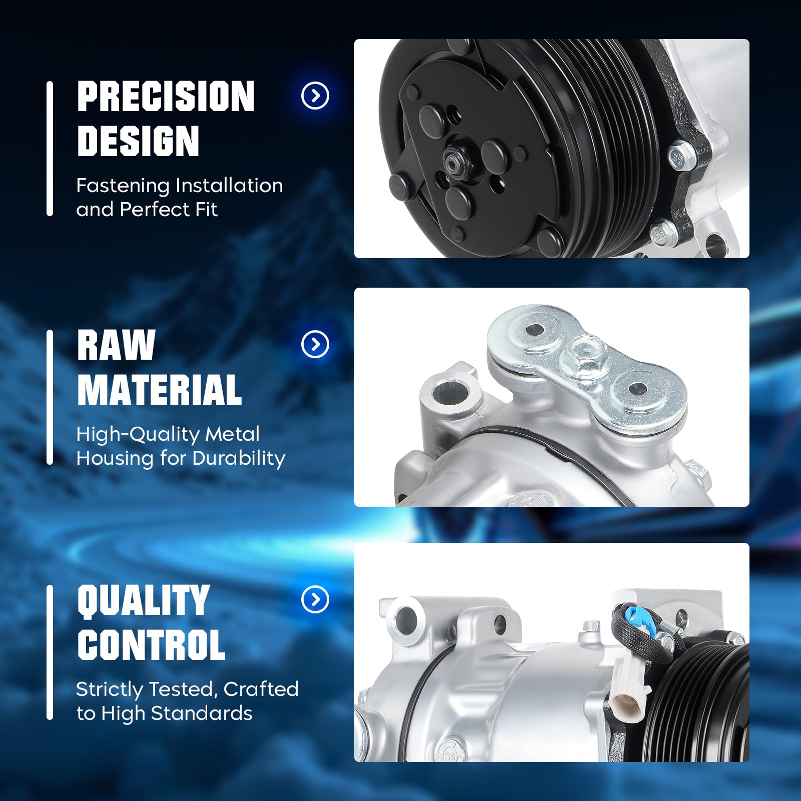 Air Conditioning Compressor and A/C Clutch for Chevy Blazer Express 1500 2500 3500 S10 Silverado 1500 2500 3500, GMC Jimmy Savan