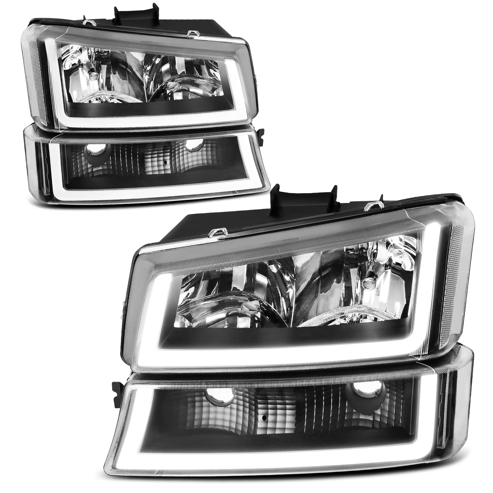 Autosaver88 Headlight Assembly With Led Drl Compatible With 2003 2004 2005 2006 Avalanche Silverado 1500 2500 3500/2007 Chevrole