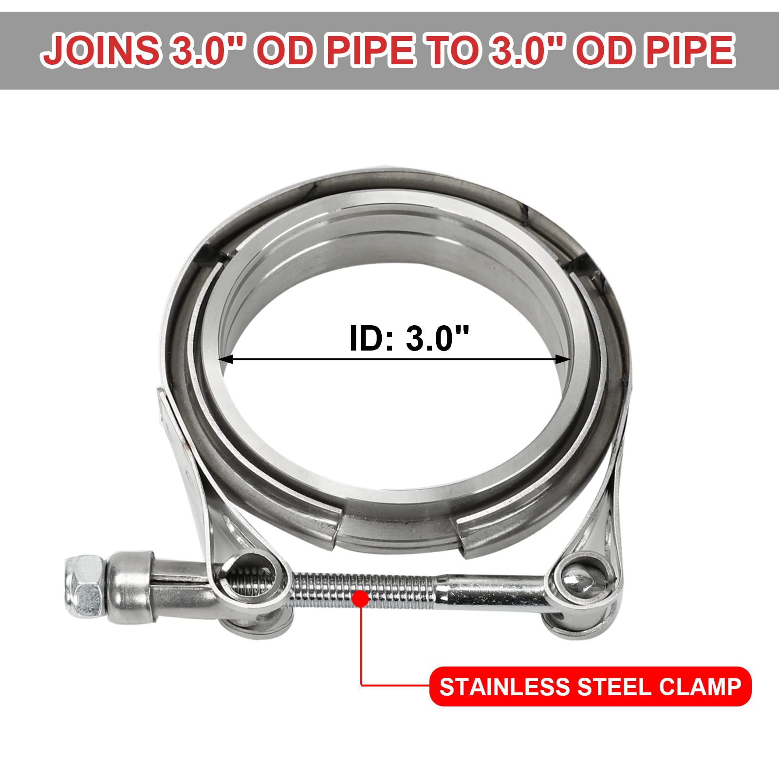 3 Inch V Band Clamp With Male Female Flange 304 Stainless Steel,V-Band Flange Kit