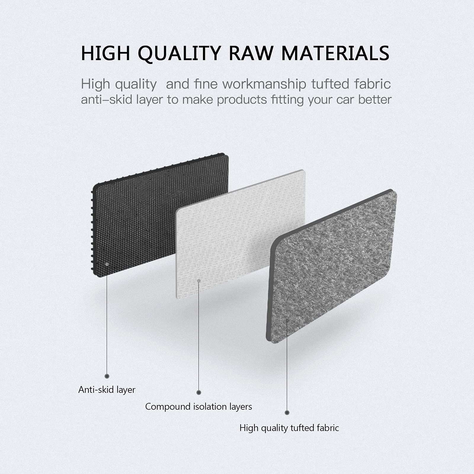 IKON MOTORSPORTS, Floor Mats Compatible with 2010-2017 Chevrolet Equinox, Factory Fitment Gray/Grey Nylon Front & Rear Car Floor