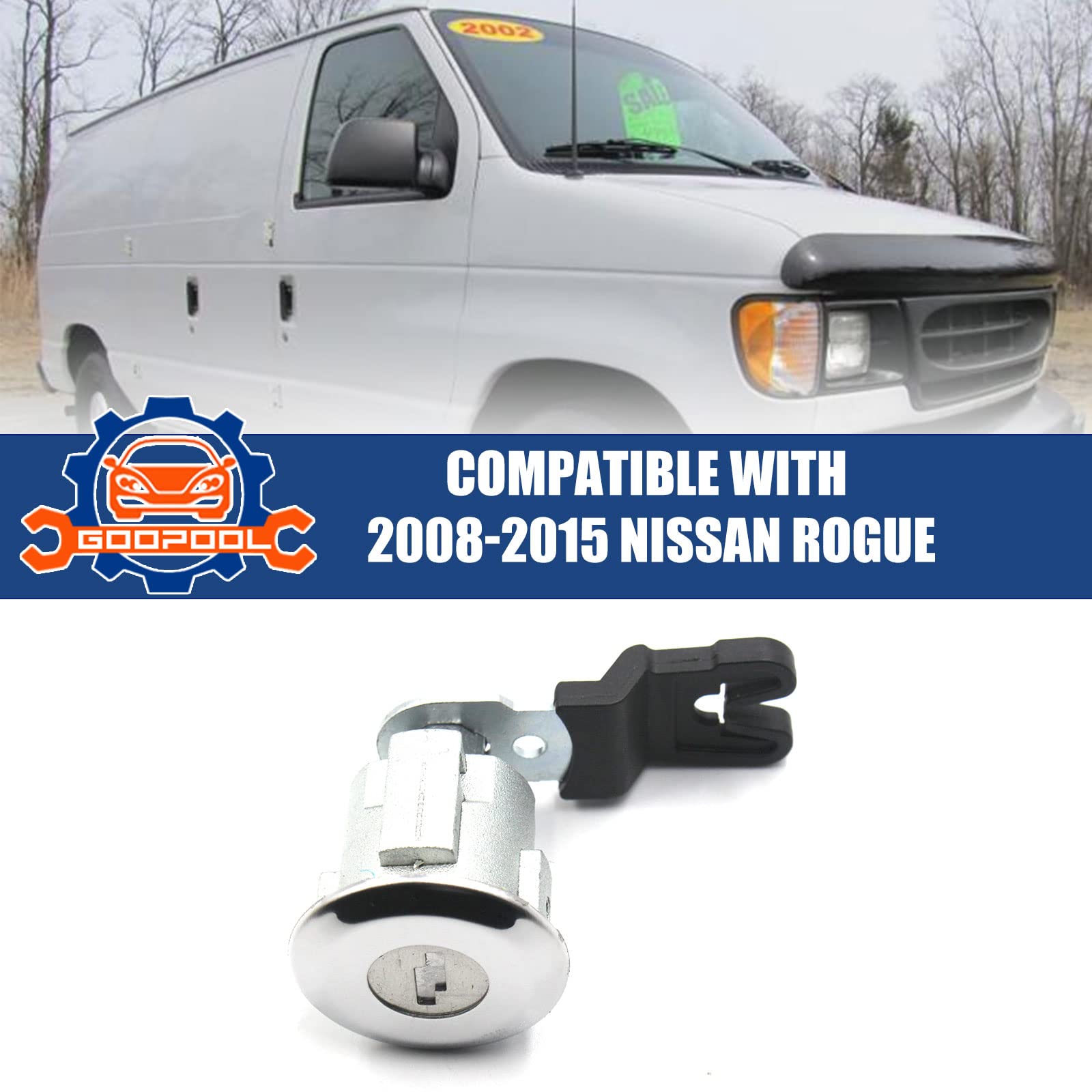 Door Lock Cylinder With Key Set Compatible With Ford E150 E250 E350 Econoline Van F150 F250 F350 Explorer Ranger