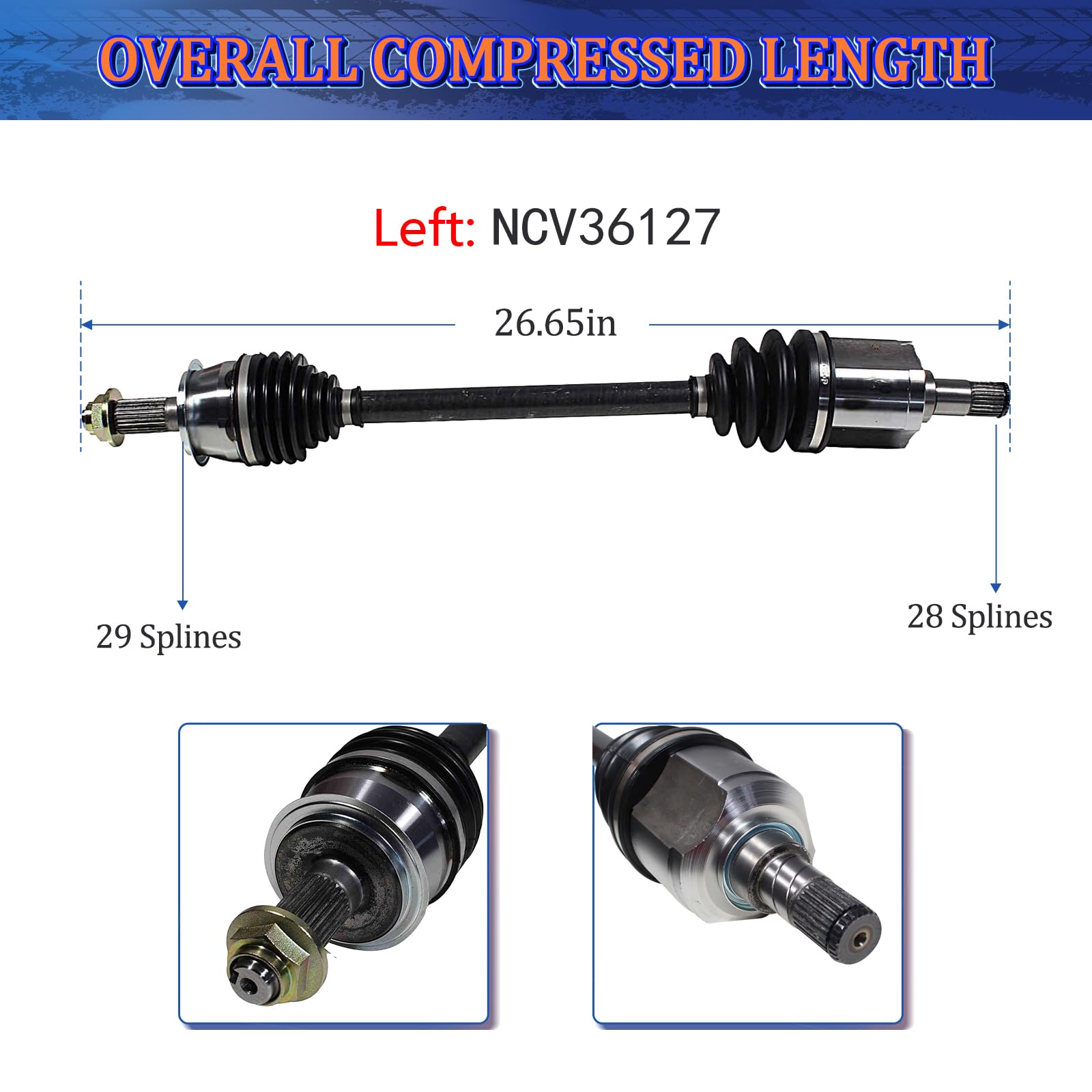 MAXFAVOR CV Axle Shaft Assembly Front Left Right Side Pair Compatible With Acura TL Honda Accord Base EX LX 3.0L 3.2L Automatic