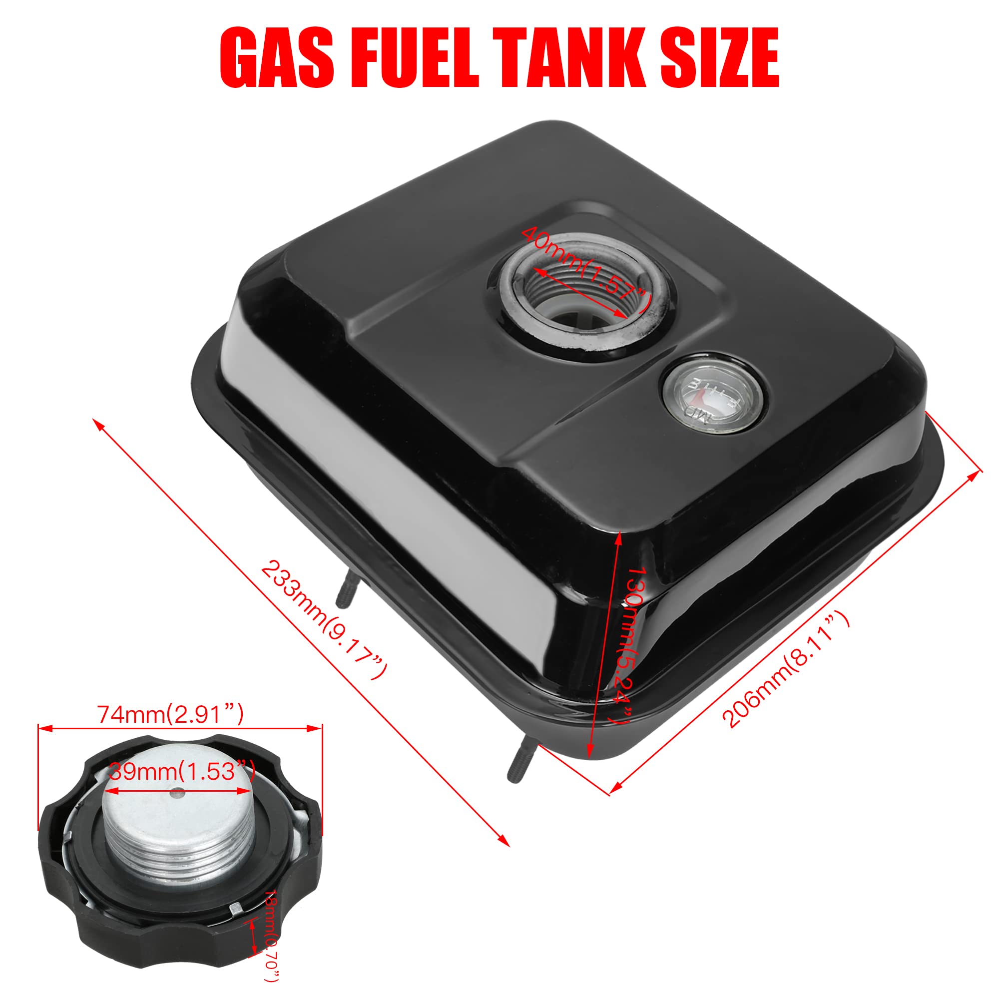 Grehua Upgrade Gas Fuel Tank With Fuel Level Gauge For Predator 212Cc 196Cc 6.5Hp Gx160 Gx200 Baja Warrior Mb165 Mb200 Coleman C