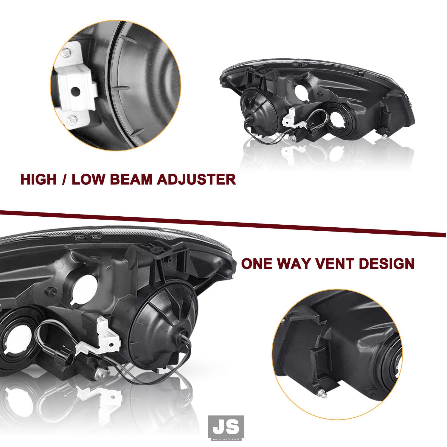 Jsboyat Headlight Assembly Replacement For 2005 2006 Altima Halogen Headlamp Chrome Housing Driver And Passenger Side