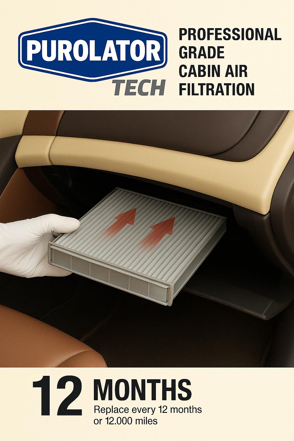 Purolator TC25764 PurolatorTECH Cabin Air Filter Compatible With 2005-2011 Nissan Frontier, 2005-2012 Pathfinder and 2005-2015 X