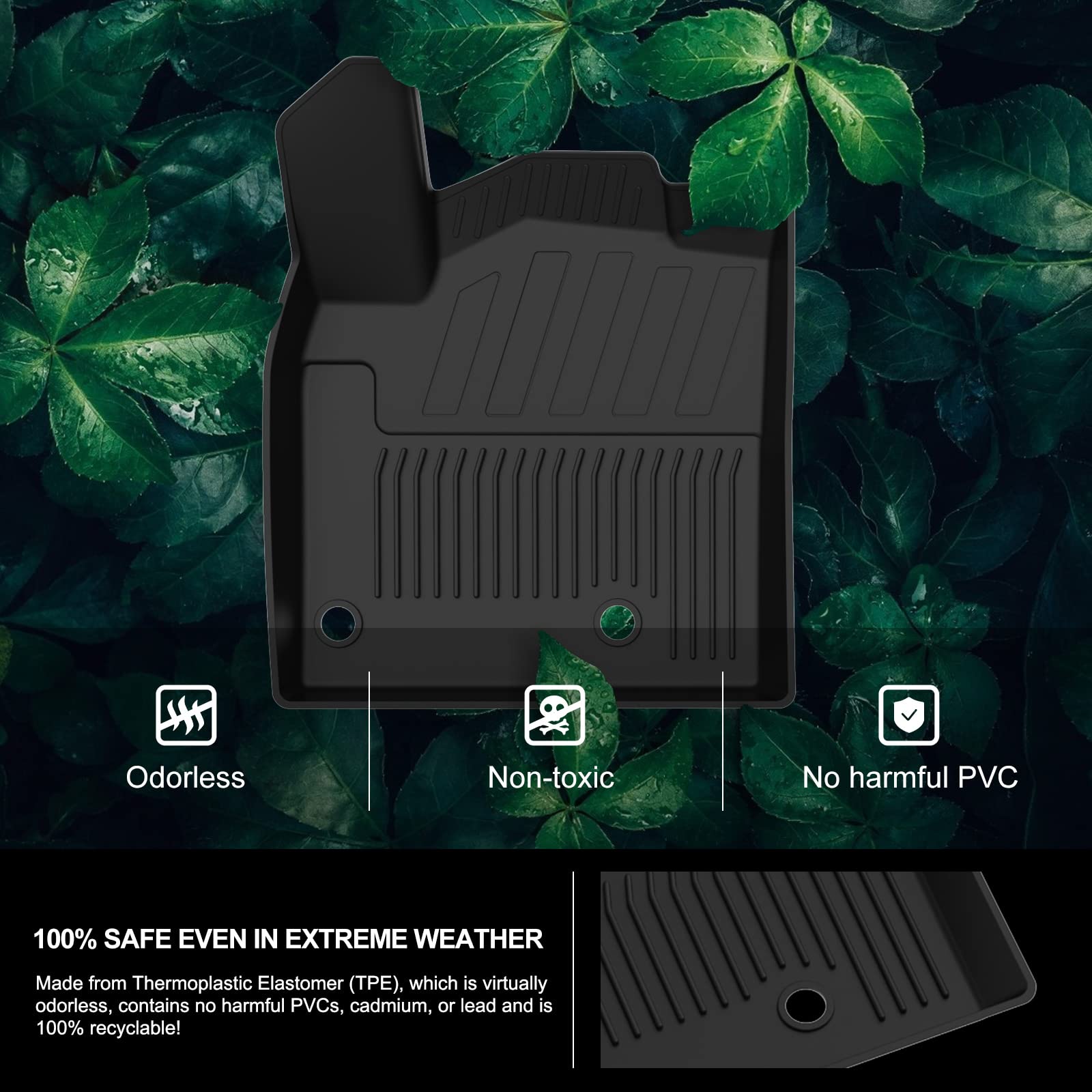 Kiwi Master Floor Mats For 2021-2025 Nissan Rogue Oem Replacement T99E4-6Rr0A All Weather Mat Liners Front & 2Nd 2 Row Seat Tpe