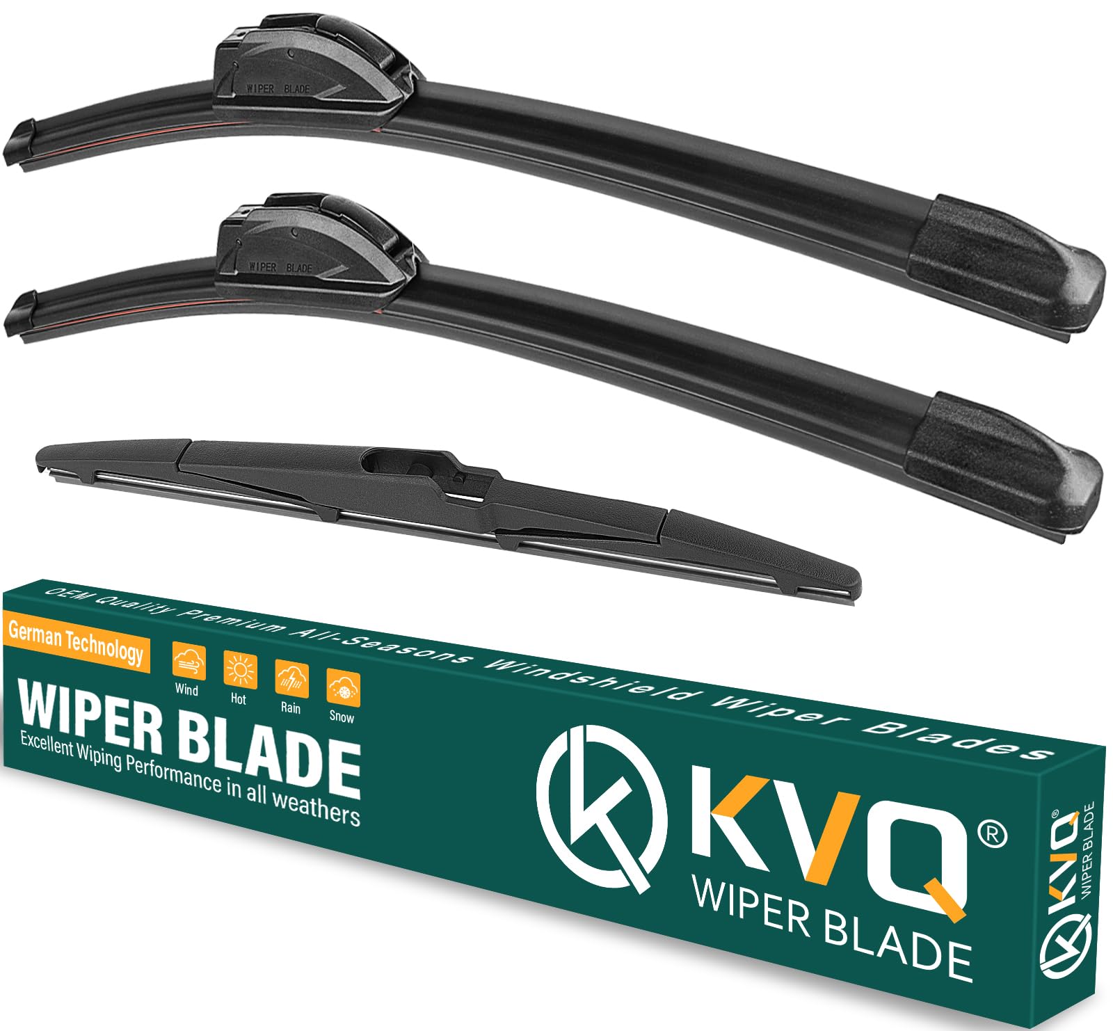 Kvq Windshield Wiper Blades Replacement For Kia Sportage 2017-2022, Kia Sorento 2016-2020, Hyundai Santa Fe 2019-2023 Original F