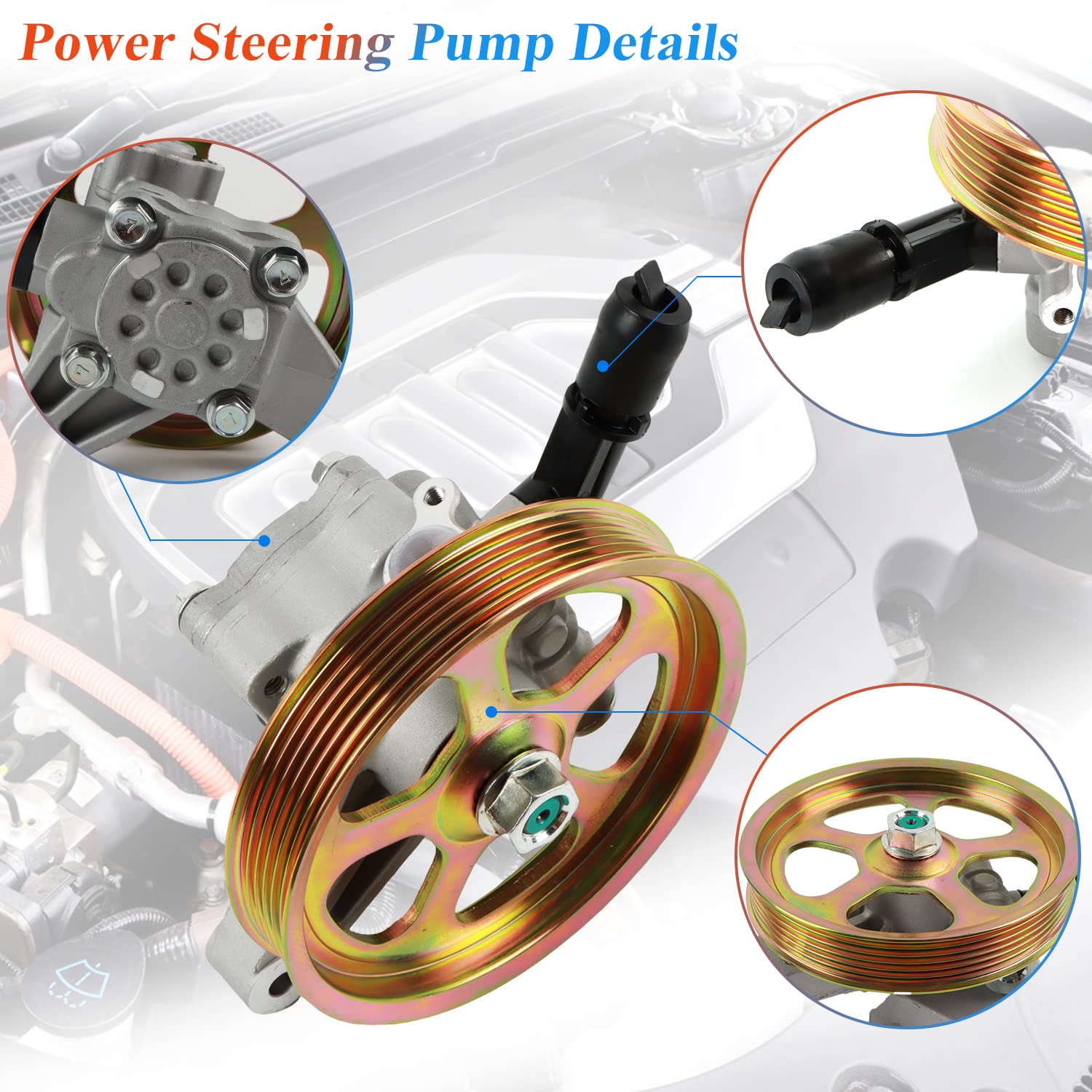 Daysyore 21-5442 Power Steering Pump Fits For 2005-2008 Honda Pilot, For 2005-2010 Odyssey,For 2007-2013 Mdx Power Assist Pump,