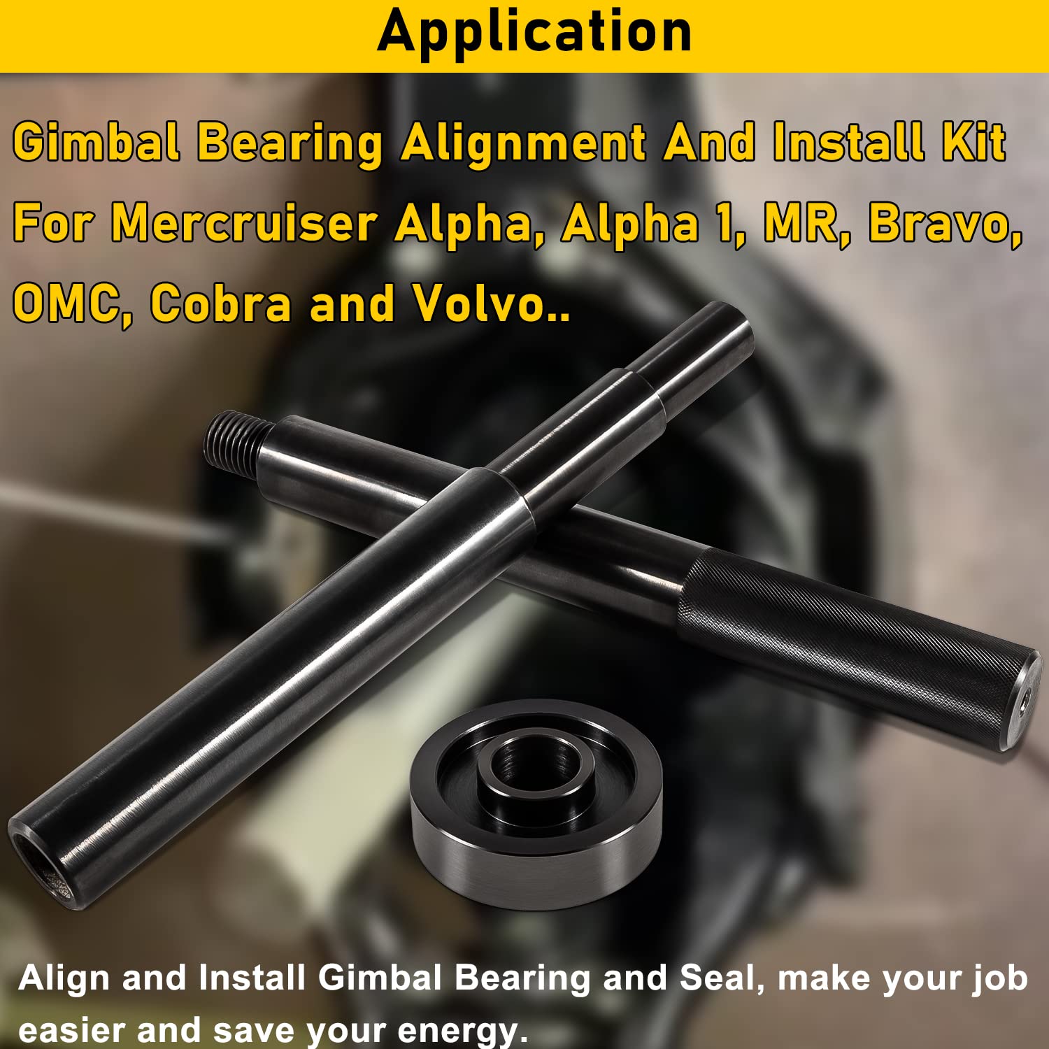 Gimbal Bearing Alignment & Installer Kit For Mercruiser Alpha, Alpha 1, Mr, Bravo, Omc, Cobra, And Volvo, For Mercruiser Alignment Tool, Gimbal Bearing Installation Tool