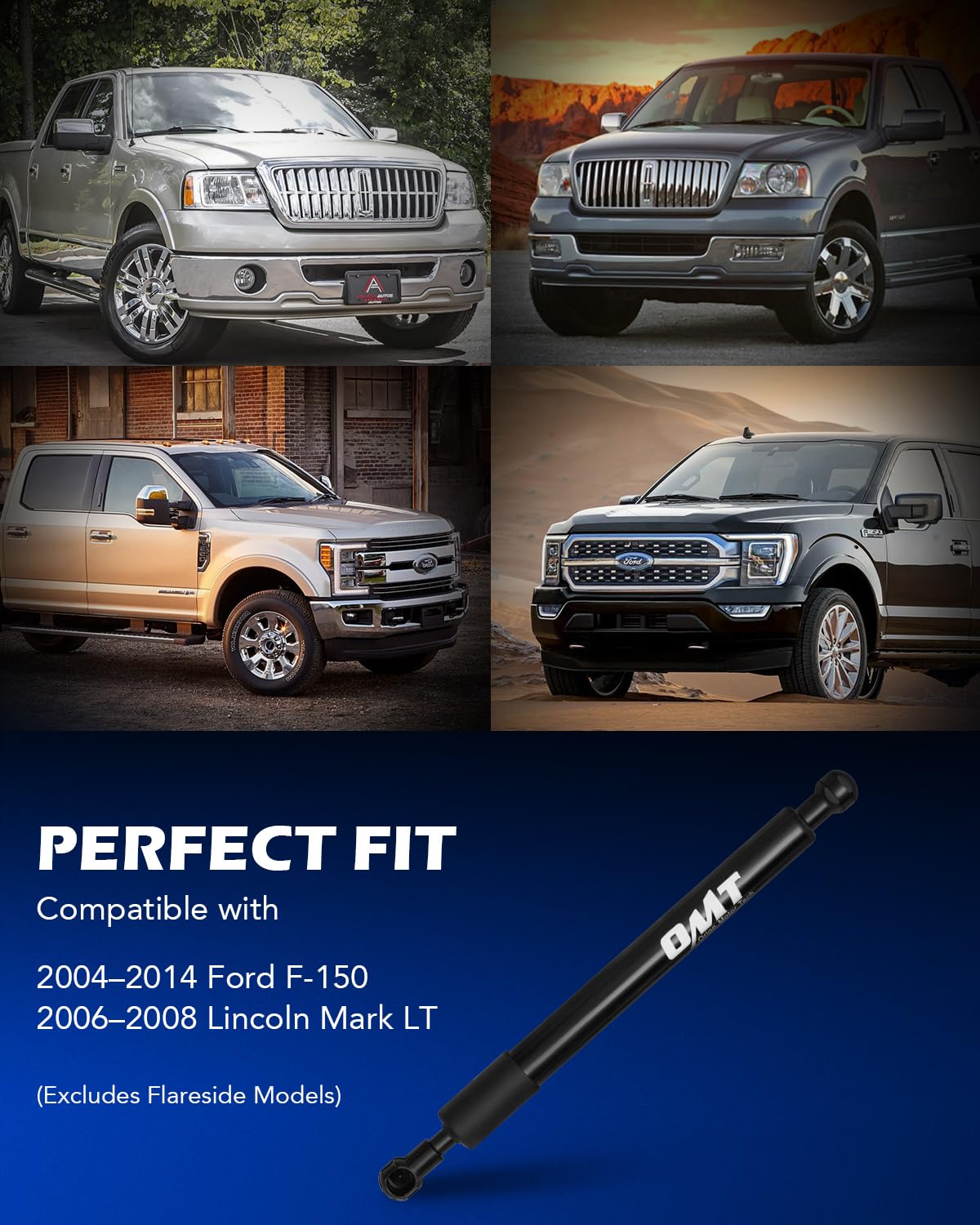 Orion Motor Tech Compatible With 04-14 F150 And 06-08 Lincoln Mark Lt Tailgate Assist, Truck Tail Gate Lift Assist Tailgate Shoc