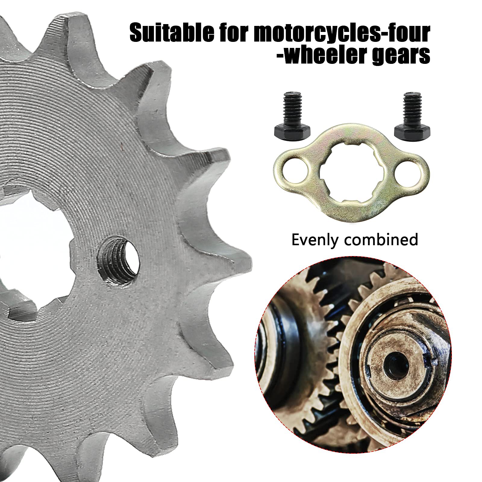 Saihisday 428 Chain Sprocket 14T 17mm Front Engine Sprocket Compatible with 50cc 70cc 110cc 125cc 140cc 160cc ATV Dirt Bike Quad