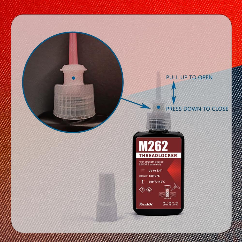 Red M262 High Strength Strength Gap Sealants 50Ml Bottle Red For Sealing Metal Nuts Bolts And Anti-Rust(M262)