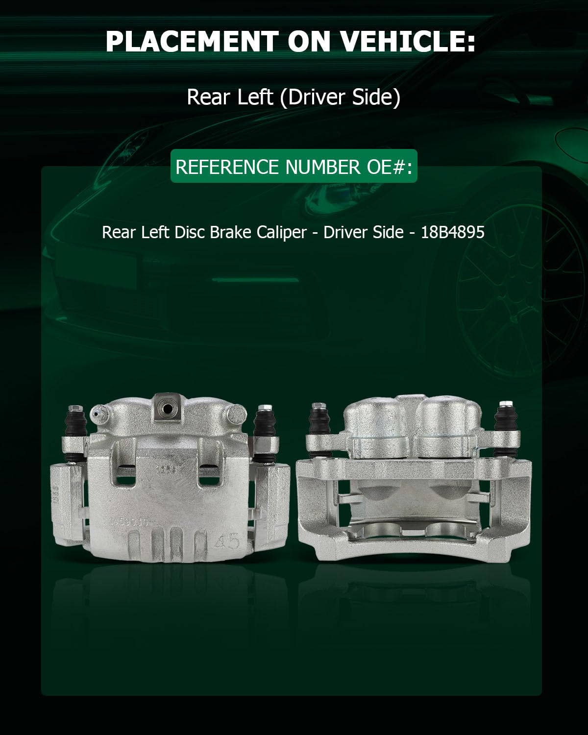 Scitoo Rear Left Brake Caliper With Bracket 18B4895 Compatible For Dodge Ram 1500 2006-2008 For Dodge Ram 2500 2003-2008 For Dod