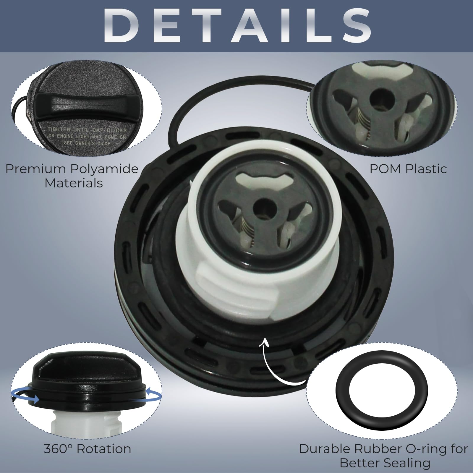 Gas Cap Replacement LR053665 for Land Rover 2012-2017 Range Rover Evoque, 2006-2014 Range Rover Sport, 2005-2009 LR3, 2010-2016