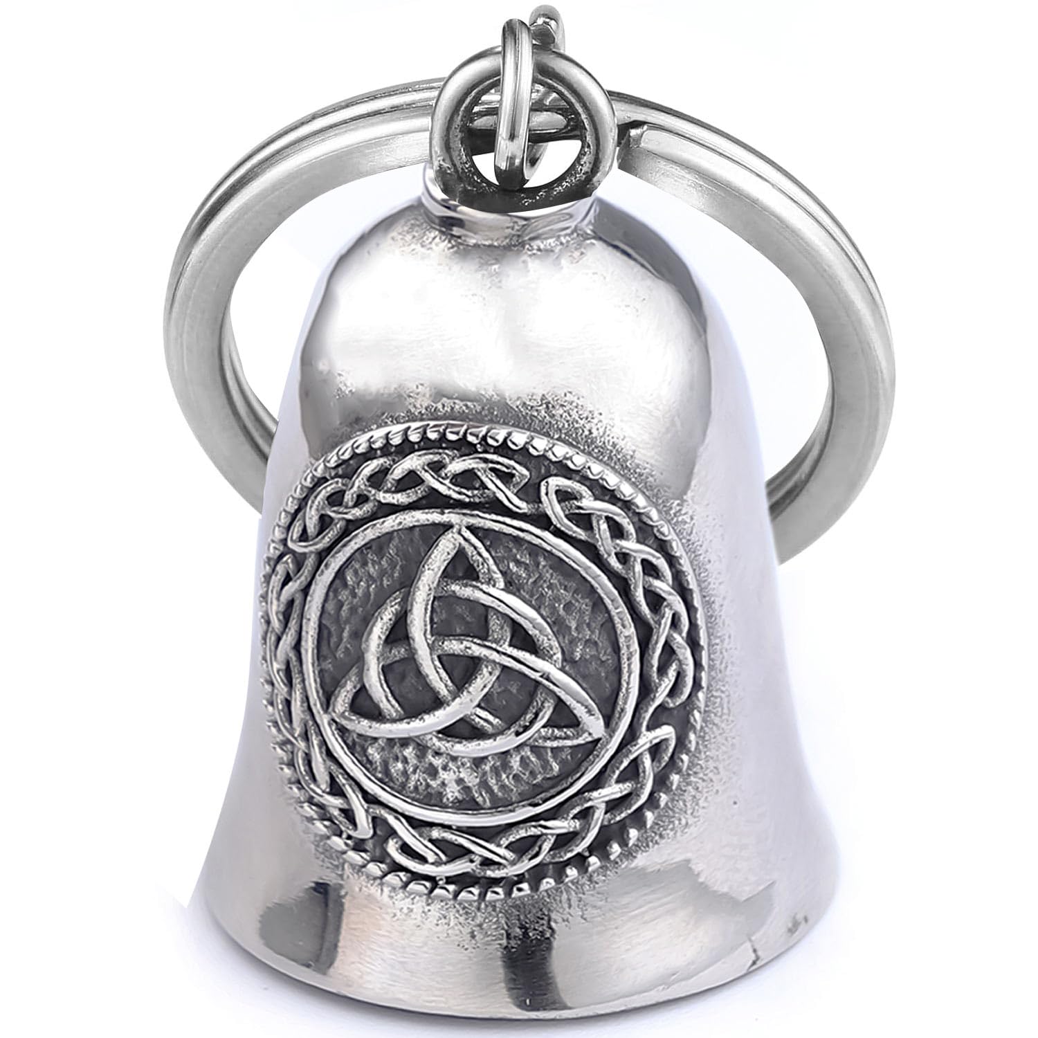 AilRabbit Motorcycle Celtic Bell - Motorcycle Key Chain The Evil Road Spirits of The Road Will be trapped in The Bell (silver)