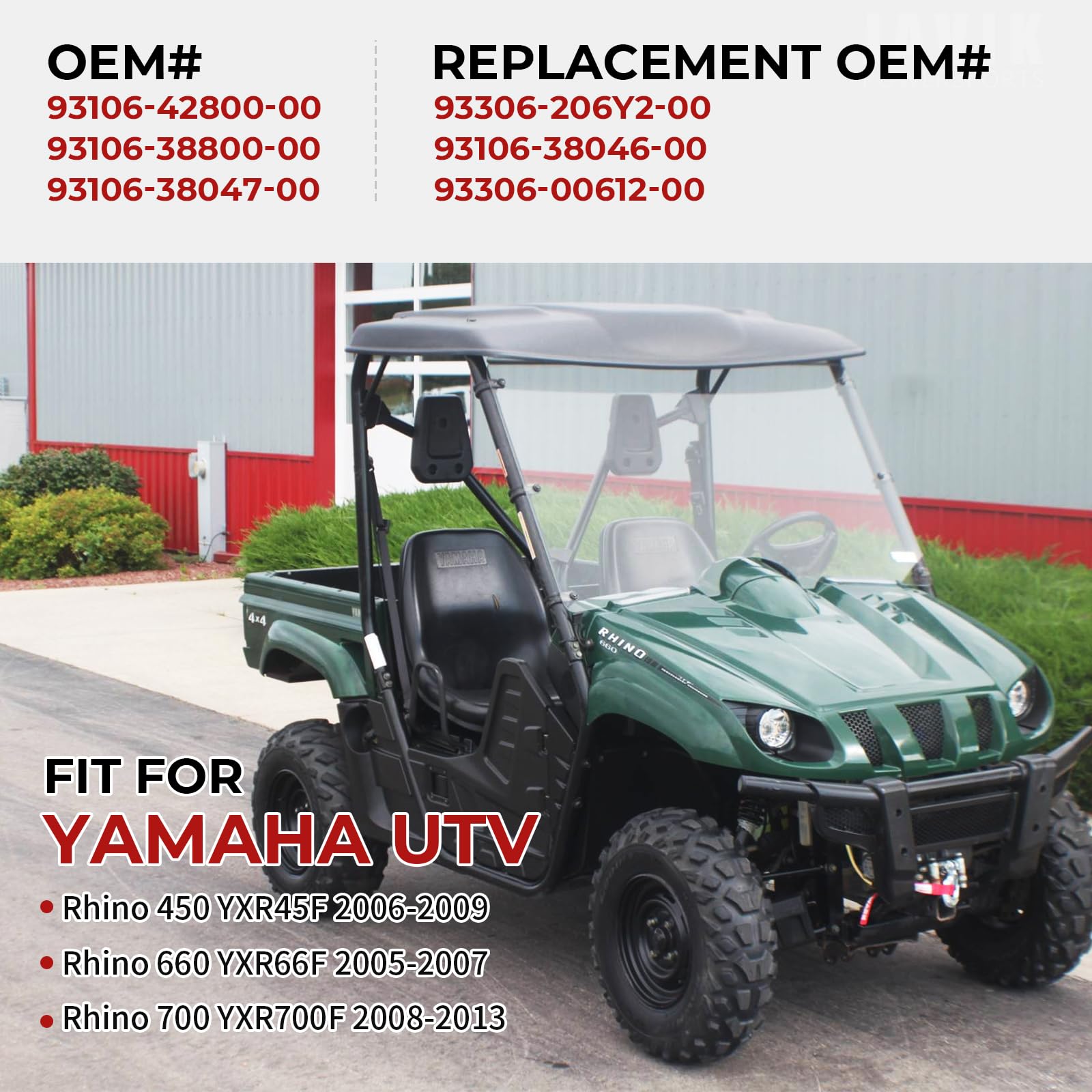 Front & Rear Wheel Bearings Seals For Yamaha Rhino 450 Rhino 660 Rhino 700 2005-2013, Oem# 93106-42800-00 93106-38800-00 93106-38047-00