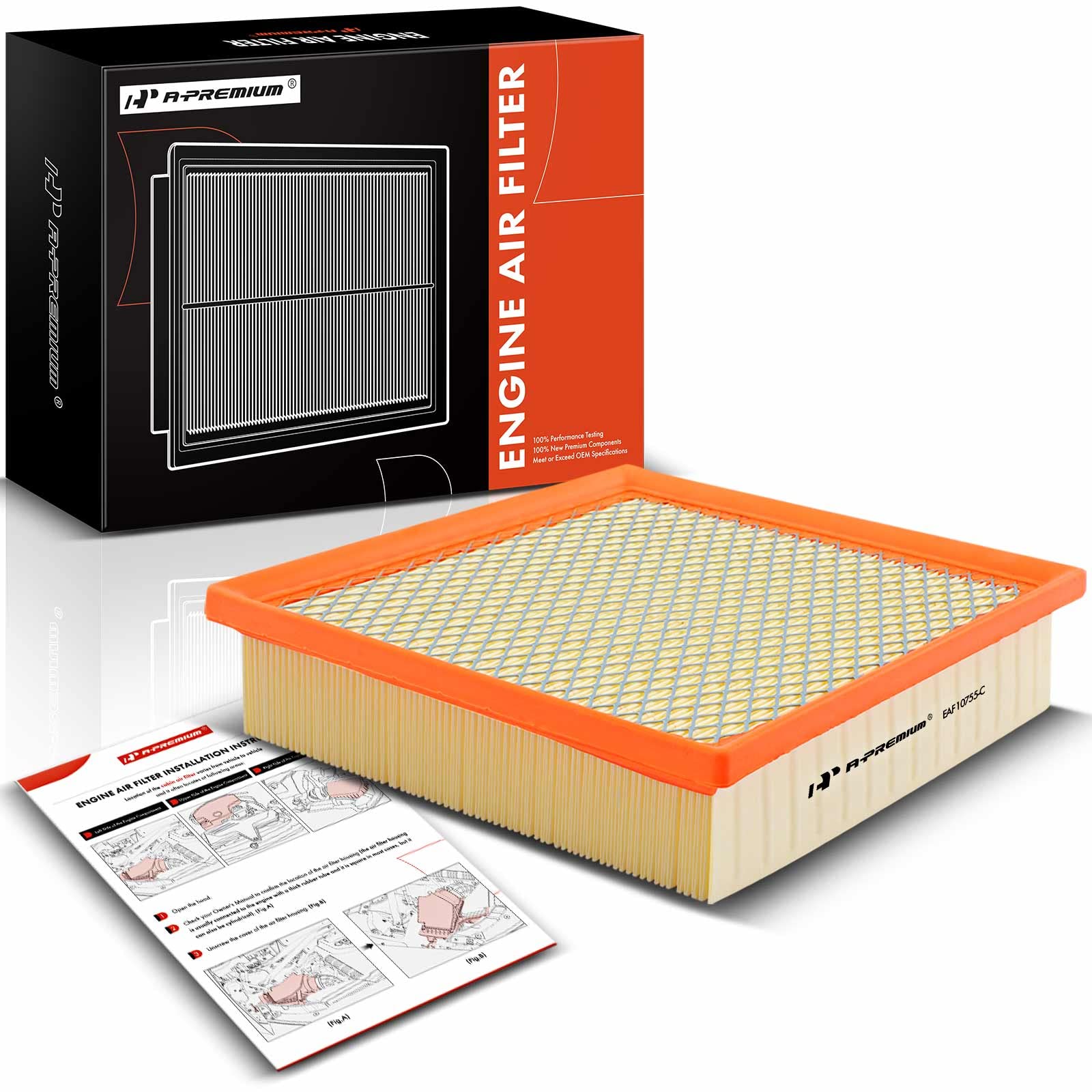 A-Premium Engine Air Filter Compatible With Toyota, Dodge, Jeep & Lexus Models - Camry, Highlander, Avalon, Sienna, Durango, Gra