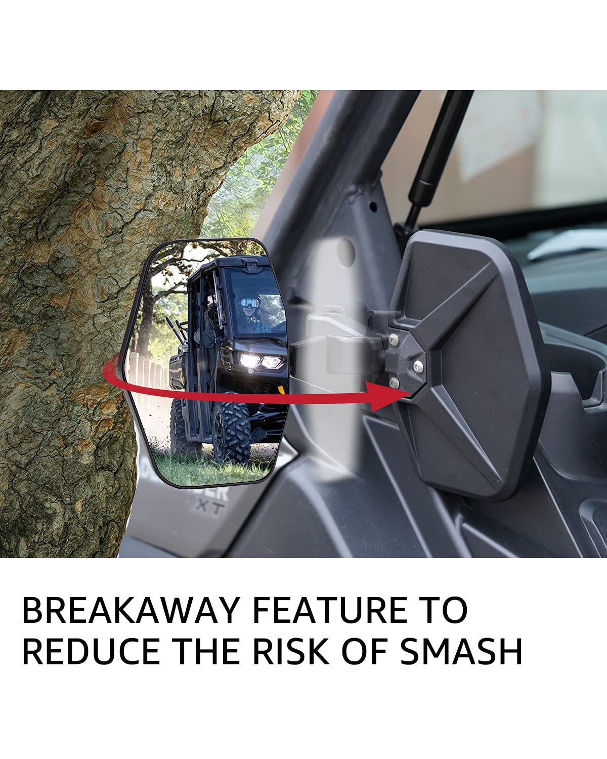 A & Utv Pro Defender Side View Mirrors Compatible With Can-Am Defender Defender Max 2016-2024 Hd5 Hd8 Hd9 Hd10 Limted,Adjustable Break Away Rear View Mirrors,Replace Oem #715002459, Not For Full Door