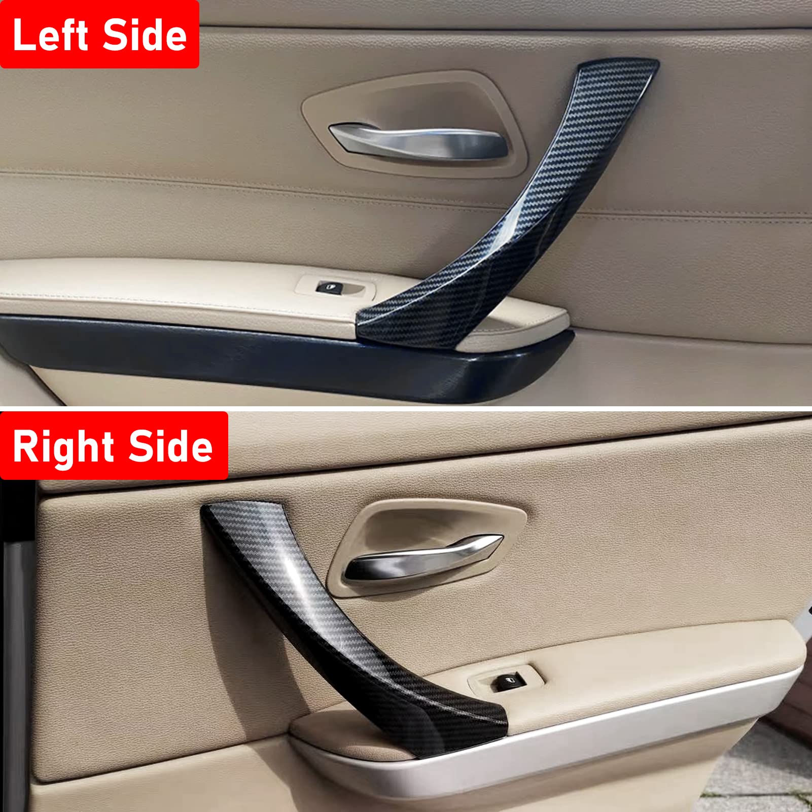 Jaronx Compatible With Bmw 3 Series Door Handle E90/E91/E92/E93 2004-2011, 6Pcs Door Pull Handle Replacement Left/Right Interior