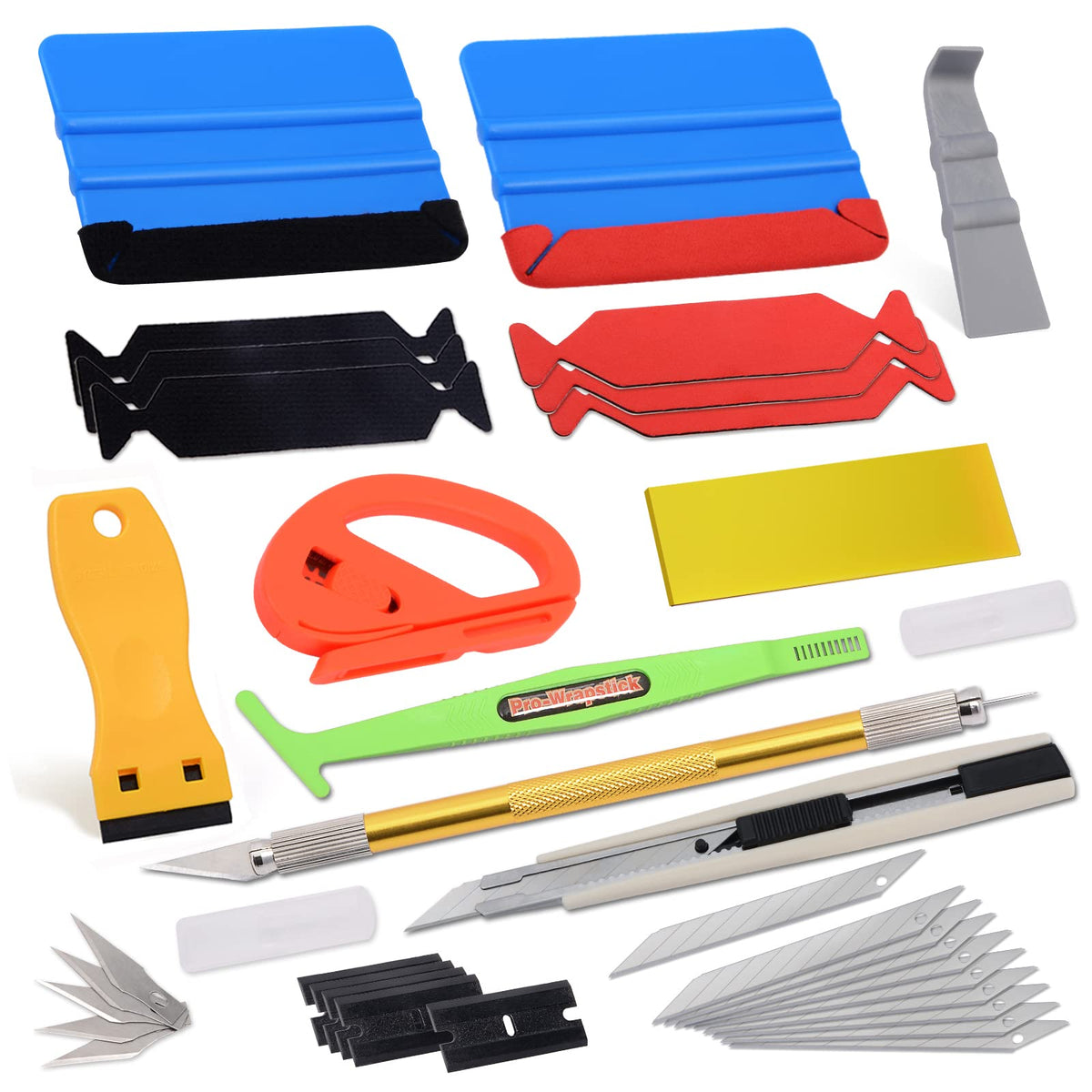 Vehicle Vinyl Wrap Tool Kit Car Wrap Kit Include Vinyl Squeegee, Film Cutter, Air Release Pin, Utility Knife Wrap Tools For Car 
