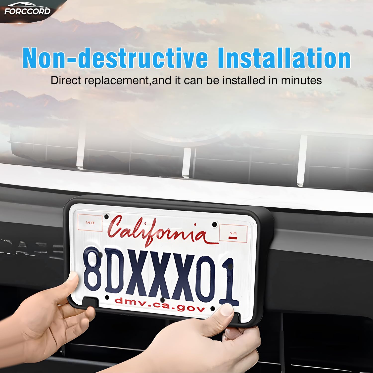 Forccord Custom Fit For License Plate Bracket Ford F-150 2008 2007 2006 Front License Plate Frame Black Car Accessories Replacem