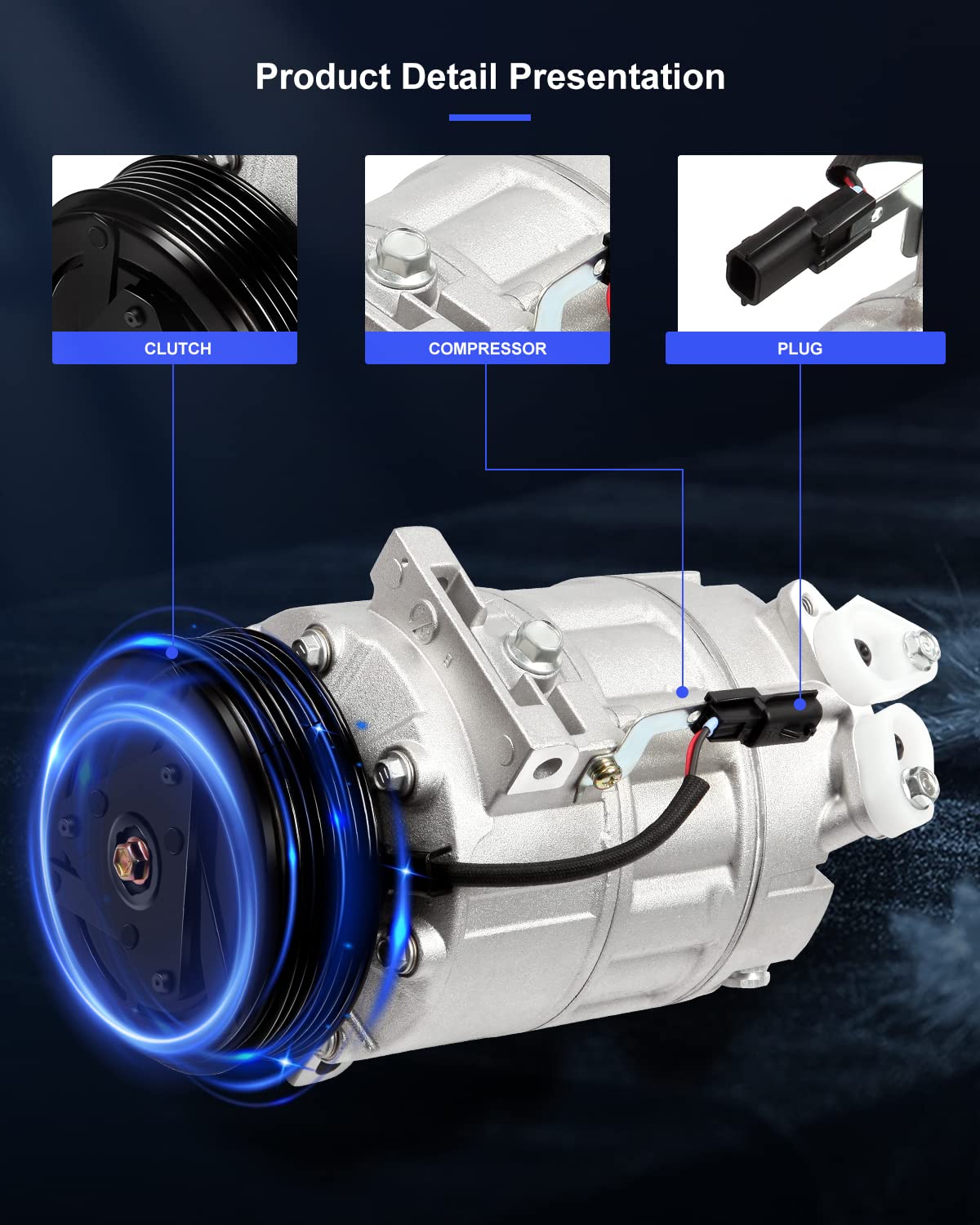 Eccpp A/C Compressor 2007-2012 Fit For Nissan Sentra 2.0L Air Conditioning Compressor