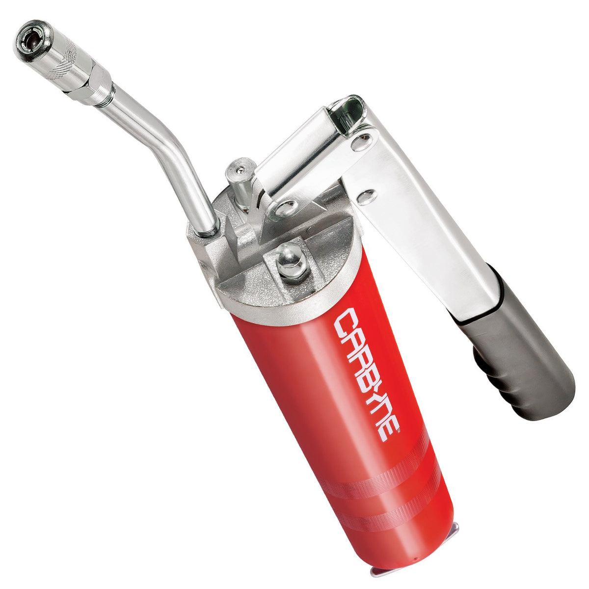 Carbyne Grease Gun - Lever Handle, Heavy Duty Professional Quality, Includes Both 18 Inch Flex Hose And 6 Inch Rigid Extension,
