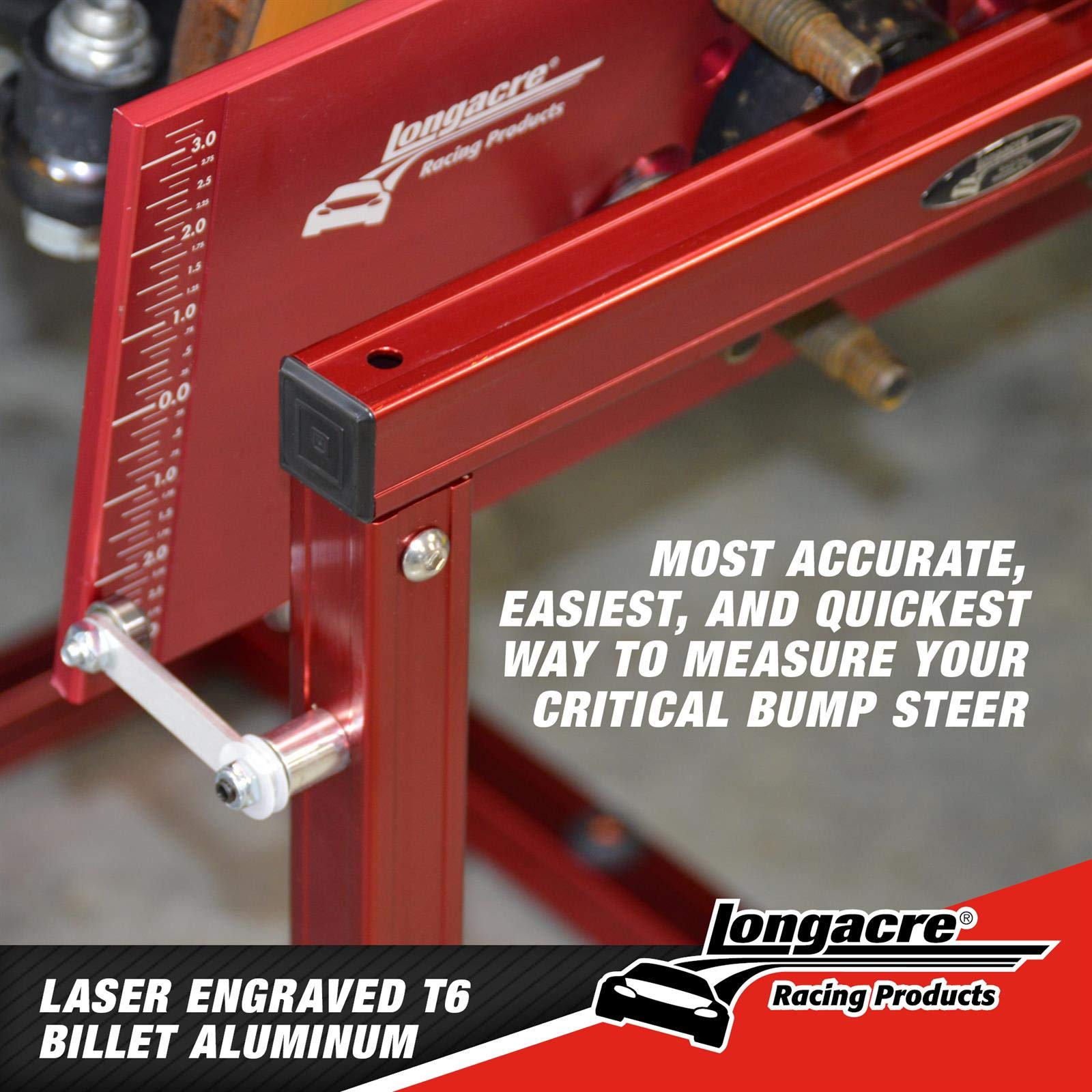 Longacre 52-79005 Precision Bump Steer Gauge W/Billet Plate