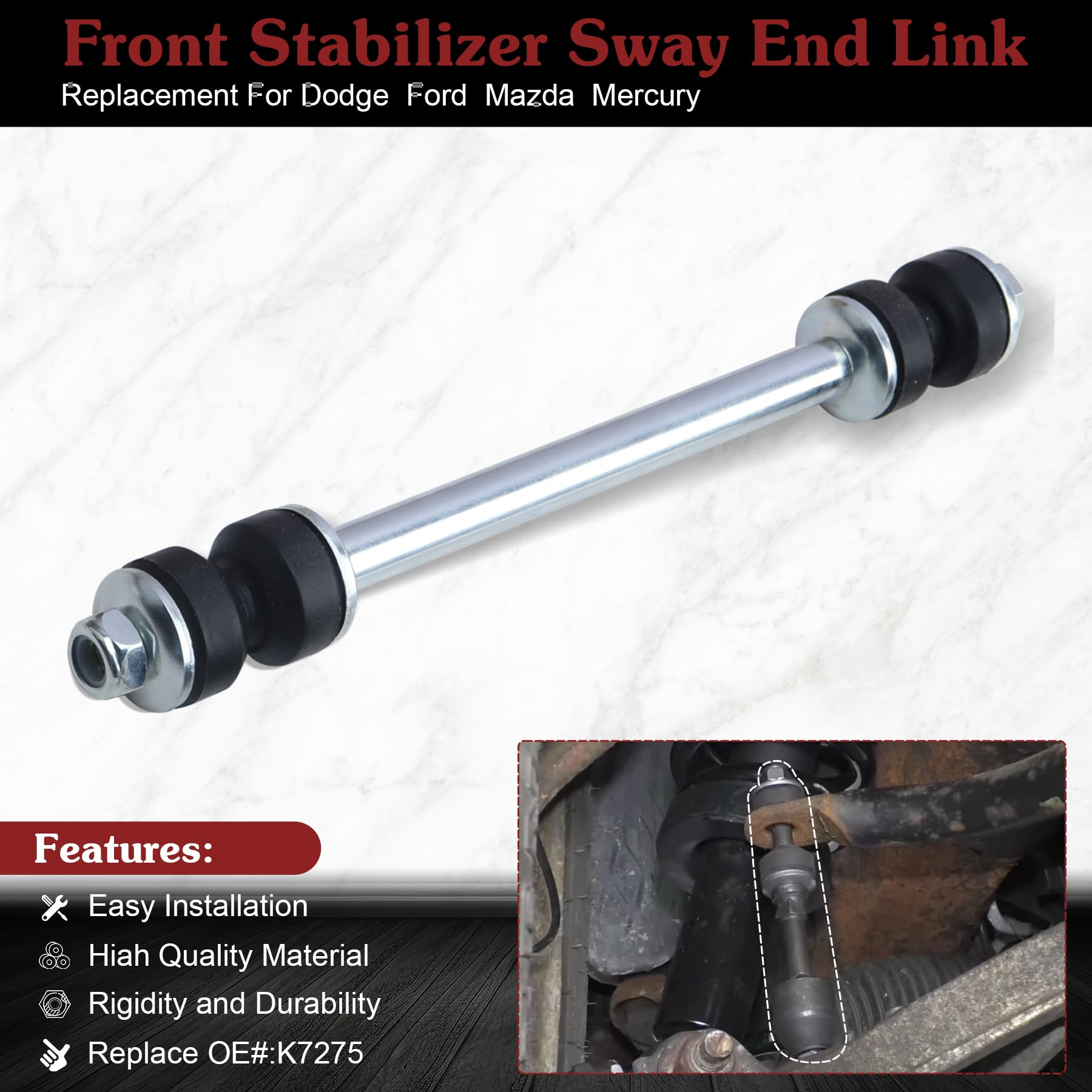 Stiueoav K7275 Sway Bar Link - Front Stabilizer End Link Compatible With 1994-2001 Dodge Ram 1500/2500/3500?1995-2010 Ford Explo