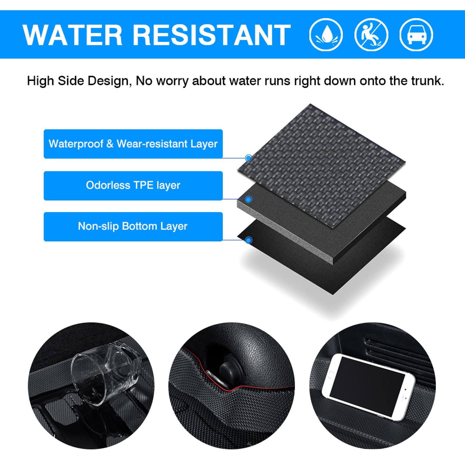 Powerty Trunk Mat For 2024 2025 Chevrolet/Chevy Trax Accessories Cargo Mats Tpe All Weather Cargo Liner Heavy-Duty Trunk Liners