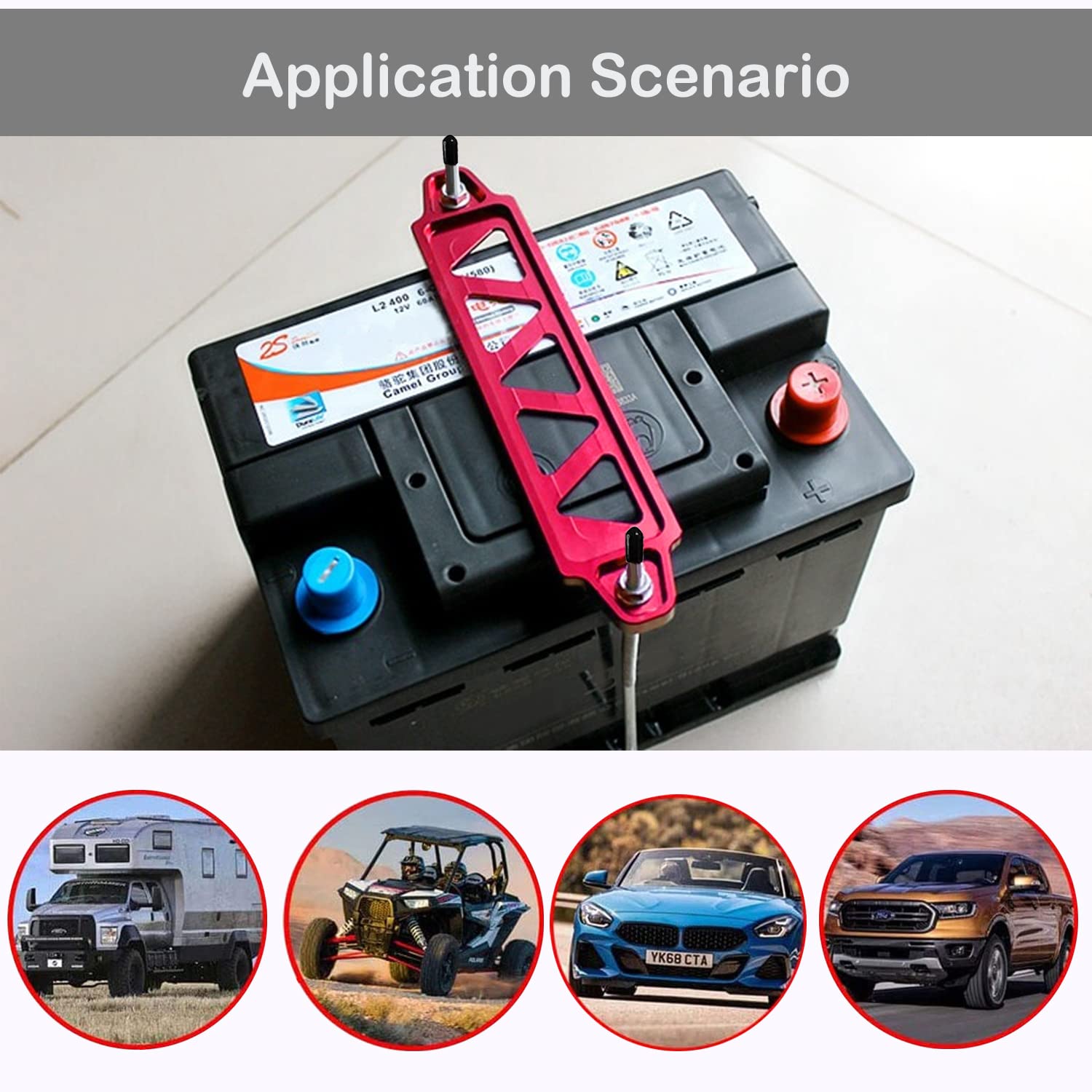 Tnisesm 8-Inch 304 Stainless Steel J Hook Battery Hold Down Bolts