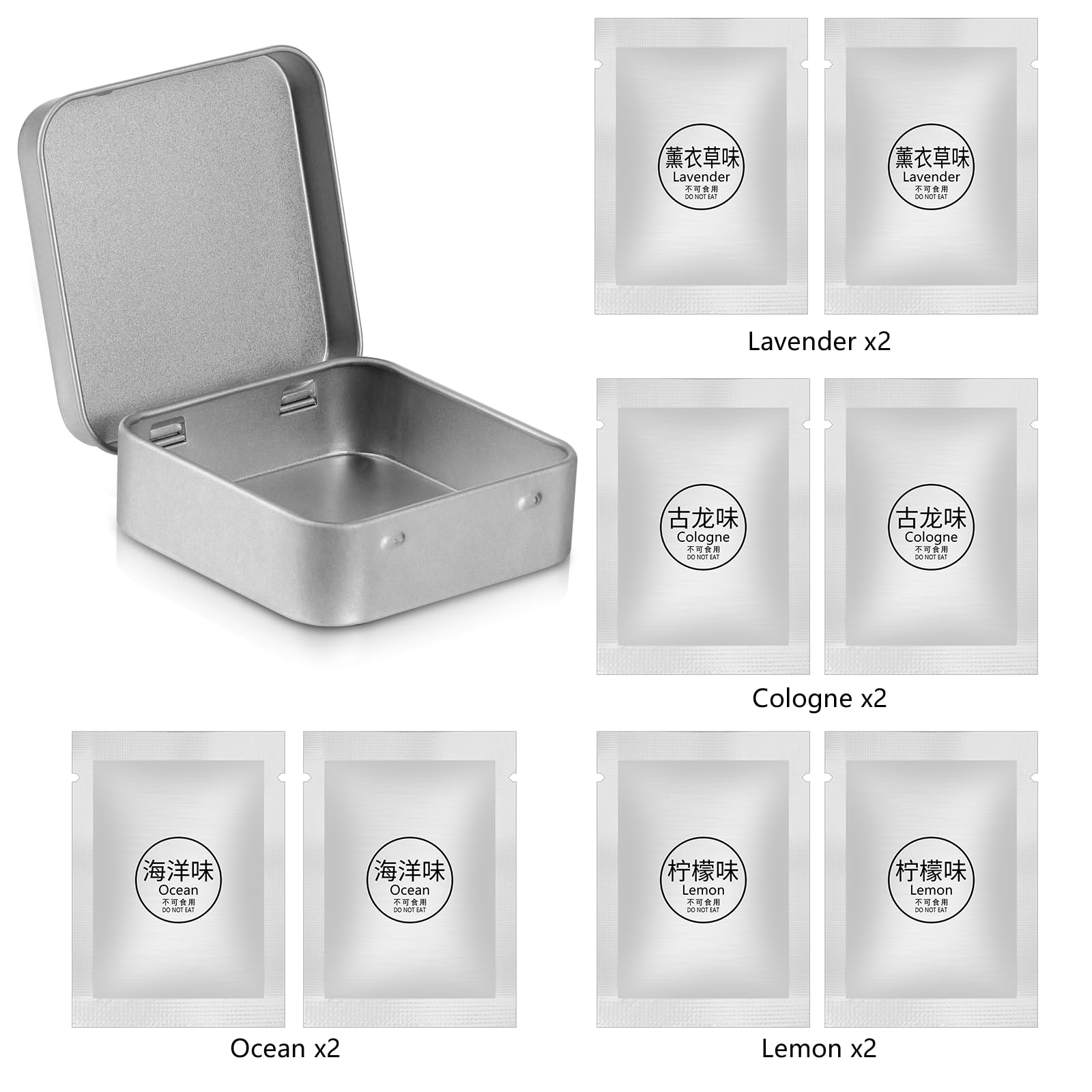 8 Packs Car Air Vent Clips Freshener Refills Solid Fragrance Replacement Pads, Long Lasting Fresheners For Cars(4 Scents Include