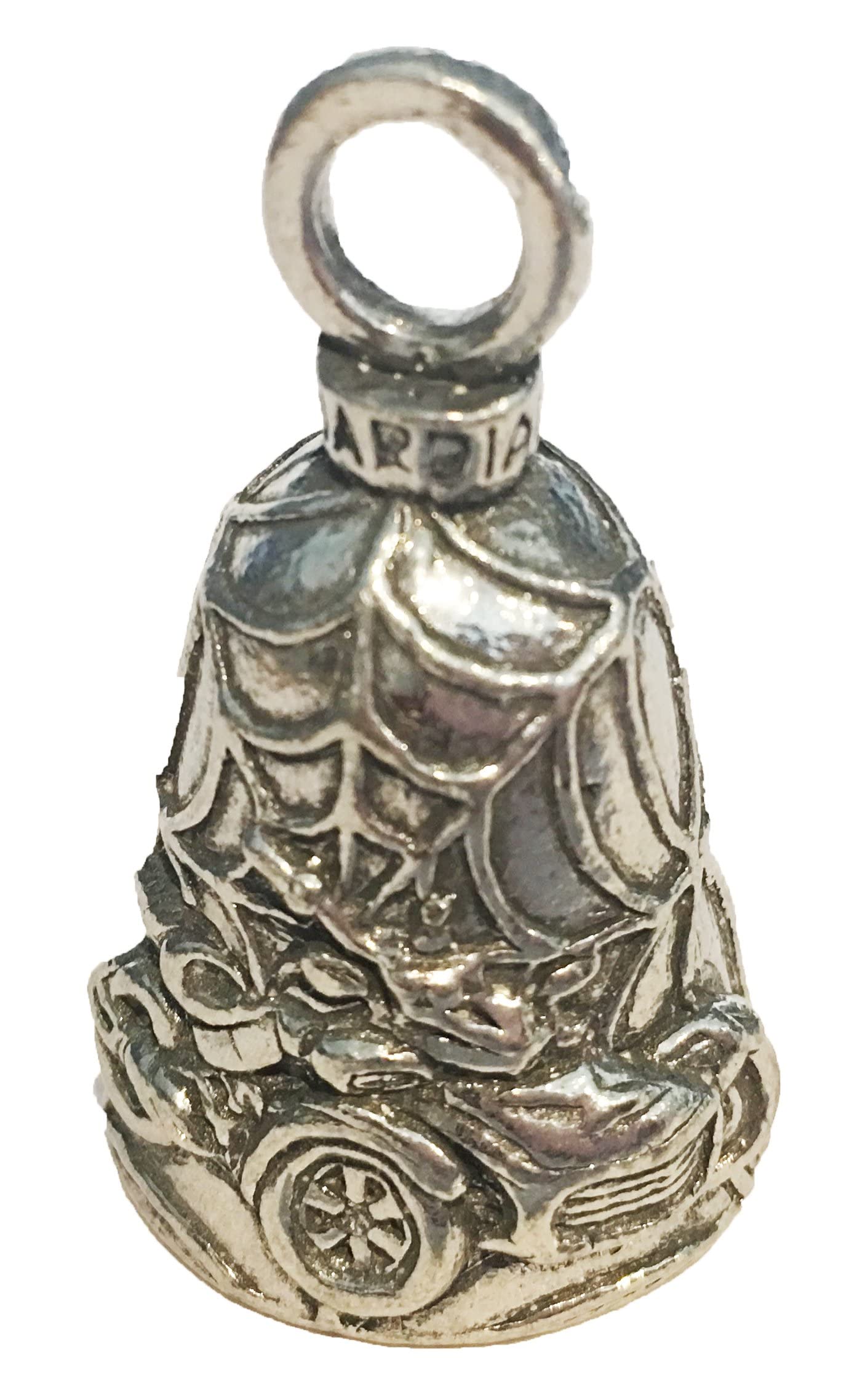 Guardian Bell Spyder Trike Good Luck Bell w/Keyring & Black Velvet Gift Bag | Motorcycle Bell | Lead-Free Pewter | Good Luck Gif