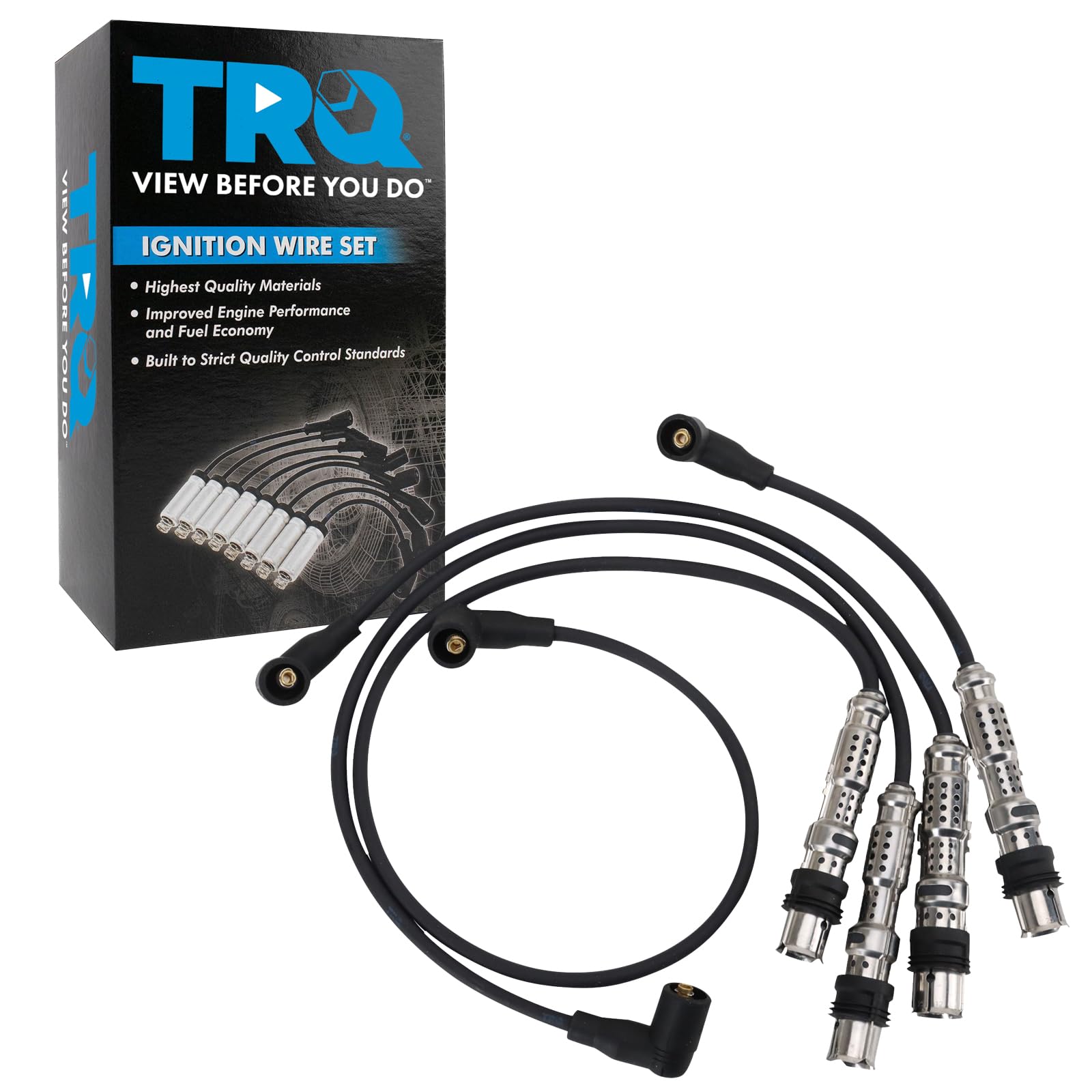 Trq Spark Plug Wire Set Compatible With 2001-2005 Volkswagen Beetle 2001-2006 Golf Jetta