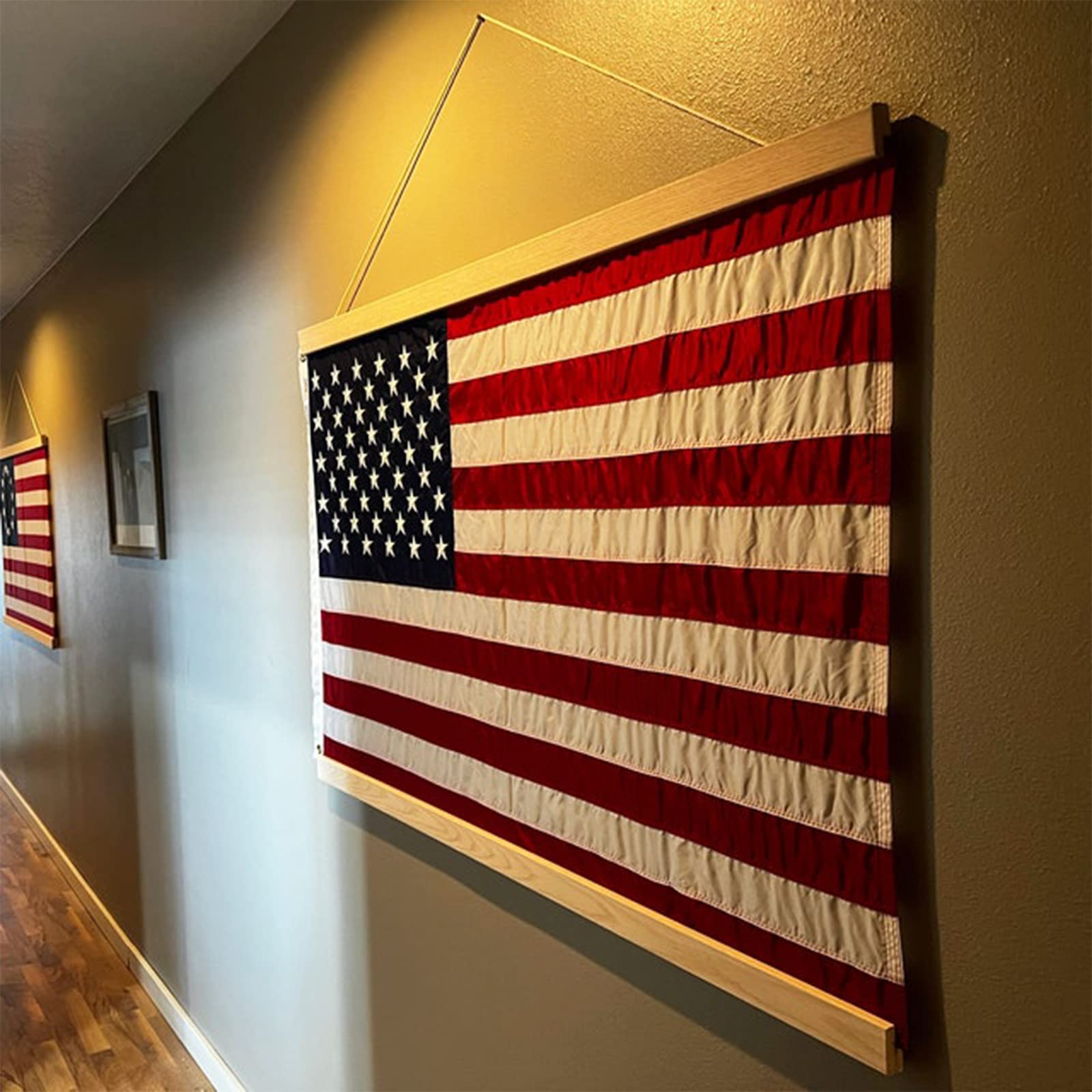 Homissor American Flag Cotton Flags 5x9.5 Made in USA Flags Embroidered Star Memorial Size Heavy Duty US Flag Sewn Stripes for I