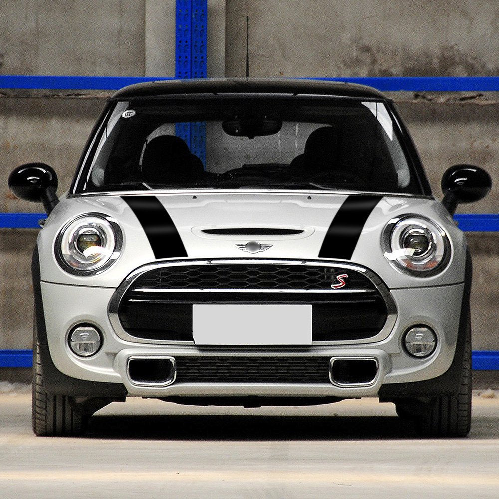 Car Hood Trunk Engine Cover Rear Vinyl Decal Bonnet Stripe Stickers For Mini Cooper F55 2015 2016 F56 2014-2016 (Gloss Black)