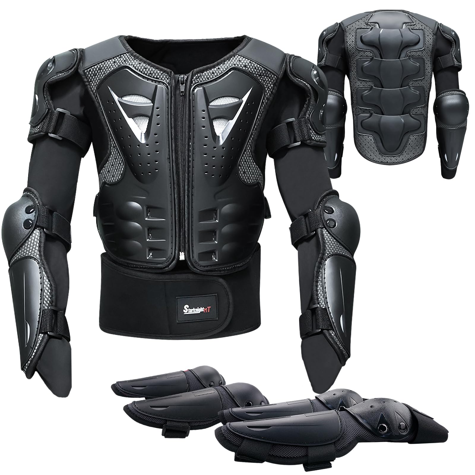 Kids Motorcycle Armor Suit Dirt Bike Gear Riding Protective Chest Spine Back Protector Shoulder Arm Elbow Knee Protector Pads Fo
