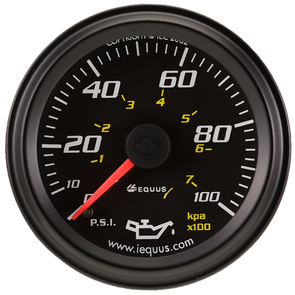 Equus 6244 2 Mechanical Oil Pressure Gauge, Black