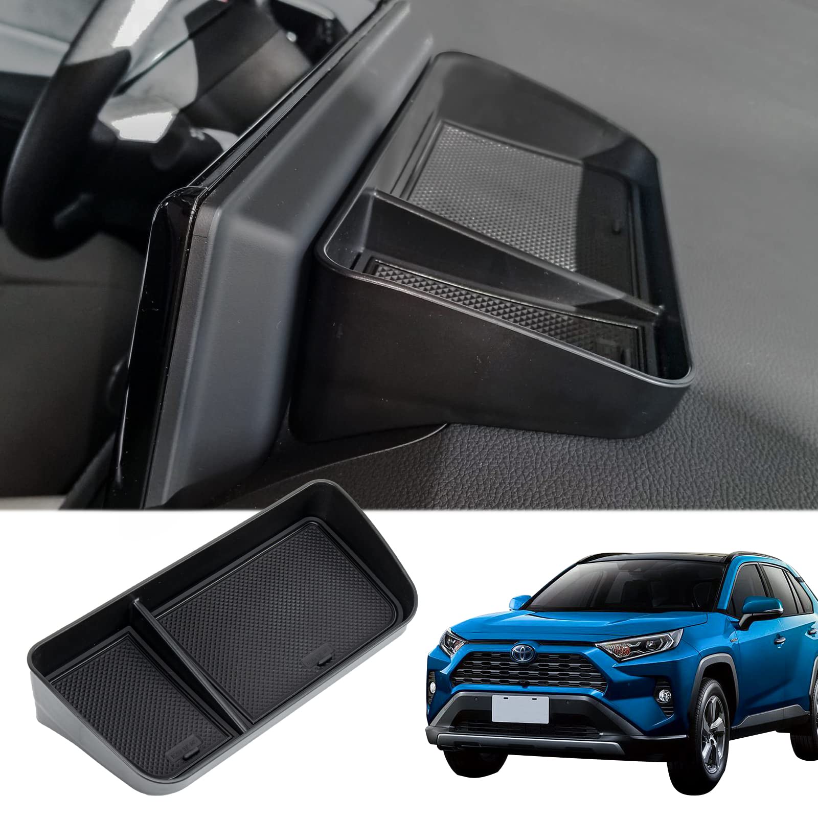 Neepiar Center Console Dash Storage Tray Compatible With 2019-2022 2023 2024 Toyota Rav4 Abs Material Center Console Organizer S