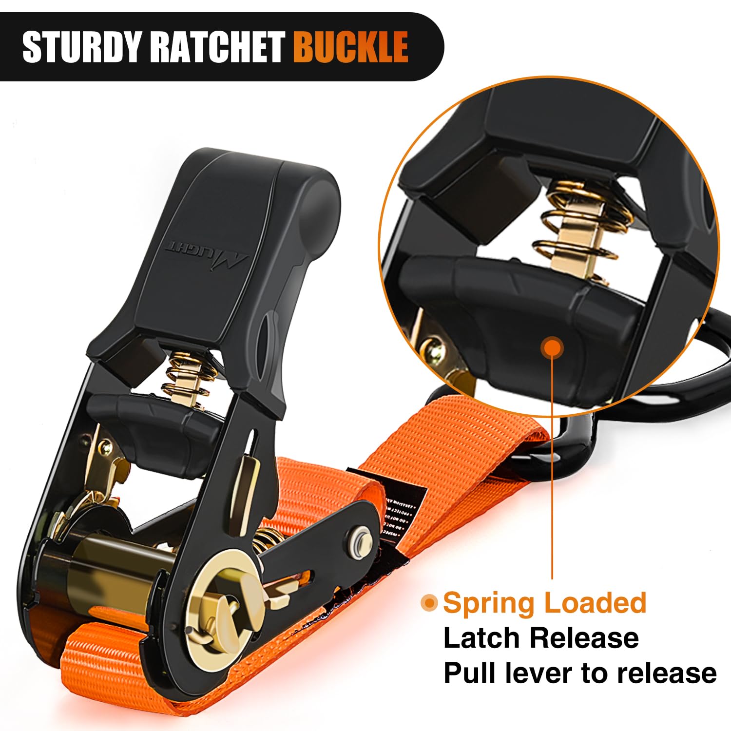 Nilight Ratchet Tie Down Straps 4500Lbs Max Break Strength 1     15 Heavy Duty Motorcycle Straps with S Hooks Rubber Handle and