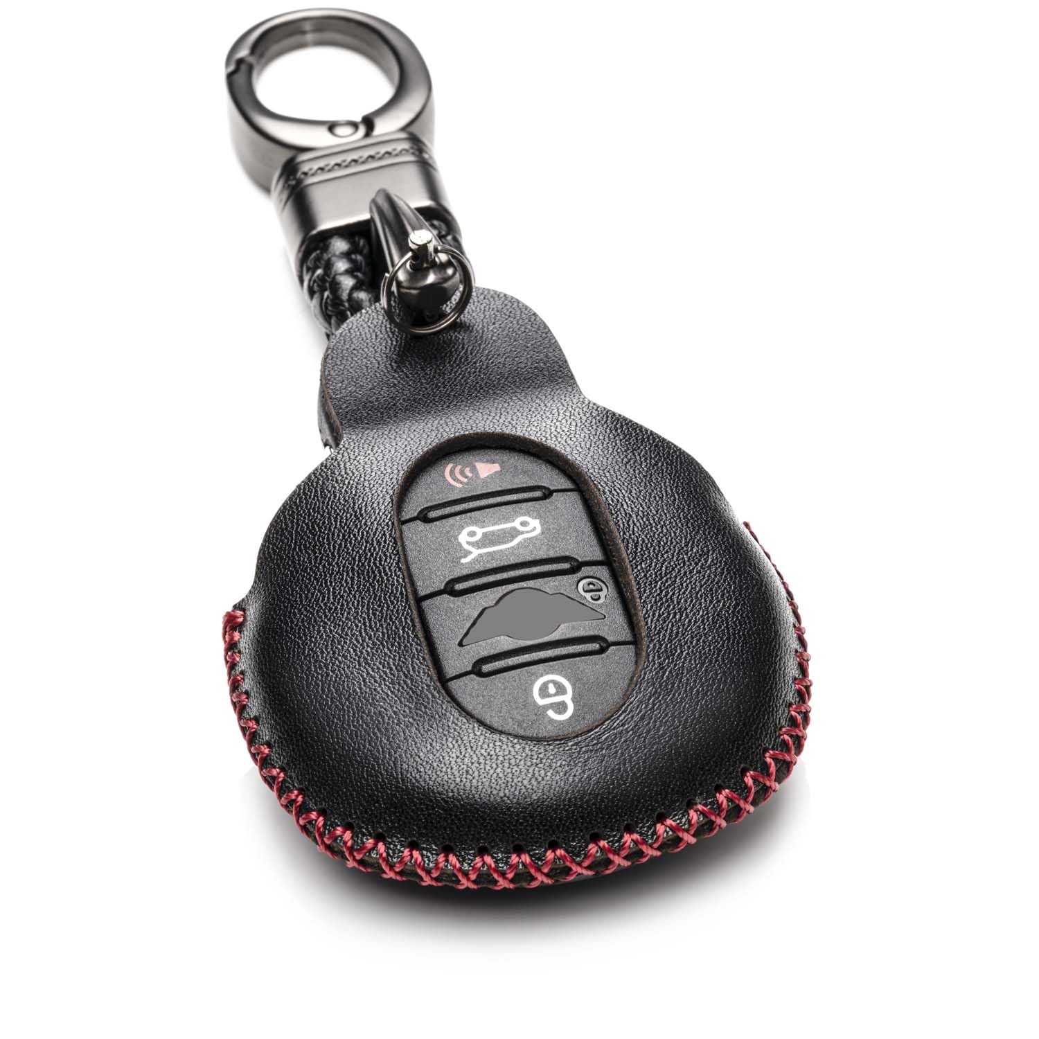 Vitodeco Genuine Leather Smart Key Fob Case Cover Compatible With Mini Cooper, Clubman, Hardtop, Convertible, Countryman 2014-20