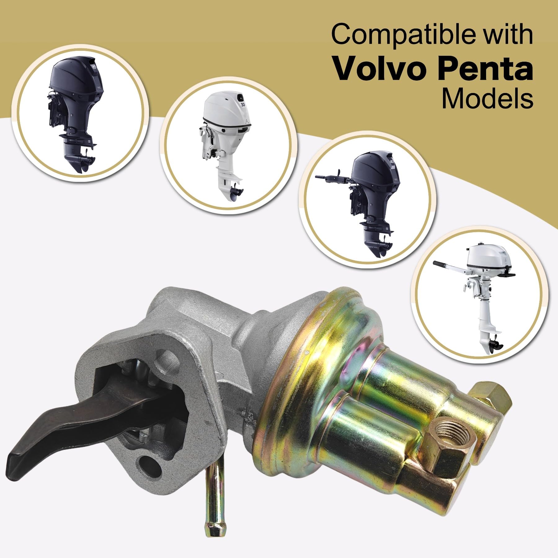 JLM MARINE Fuel Pump for Volvo Penta AQ 120-251 HP Outboard Engines 18-7286 9-35425