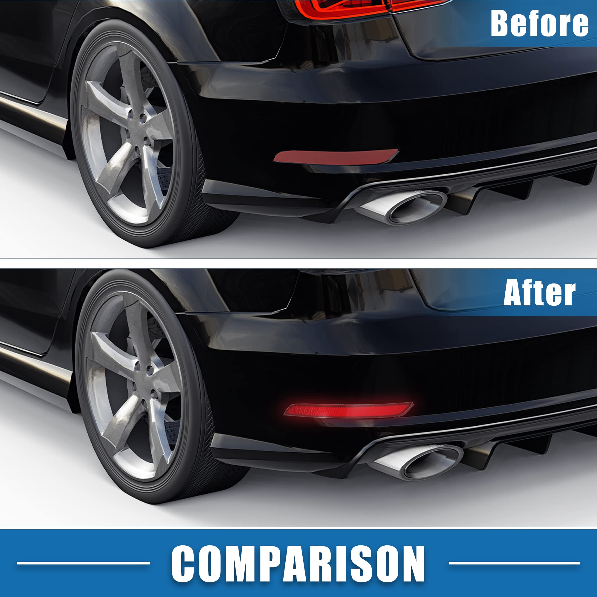 A Absopro Rear Bumper Reflector Light 1668200074 For Mercedes Benz W166 Ml350 Ml400 Ml500 Ml550 Ml63Amg 2012-2015 Abs Red Gray