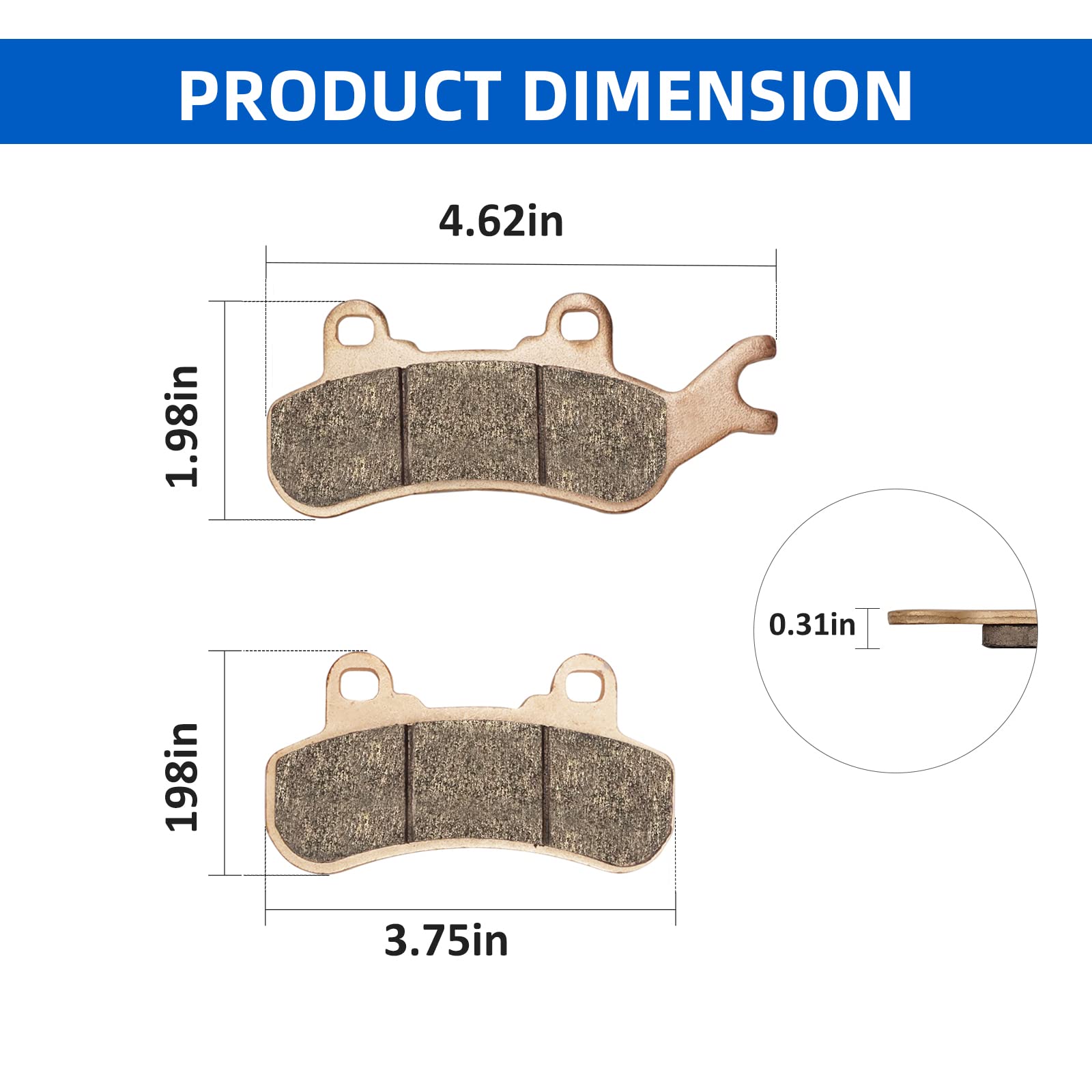 Javik Sintered Brake Pads Front Rear For Can Am Maverick X3 Sport/Trail 800/1000 2017 2018 2019 2020 2021 Defender 6X6/Max/Pro